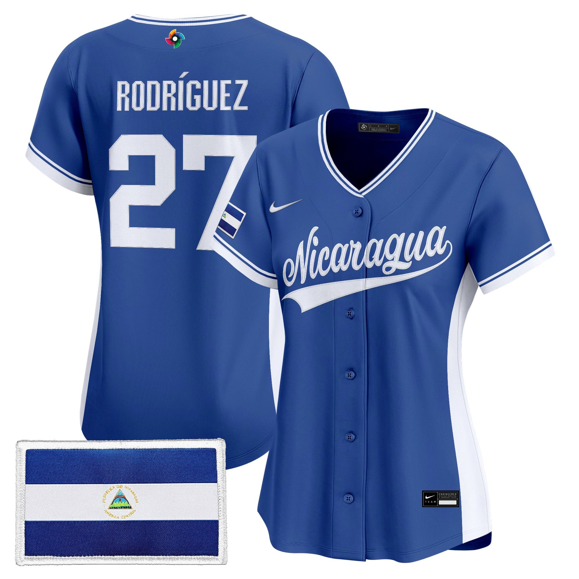 Women's Team Nicaragua 2026 World Baseball Classic Vapor Premier Jersey - All Stitched