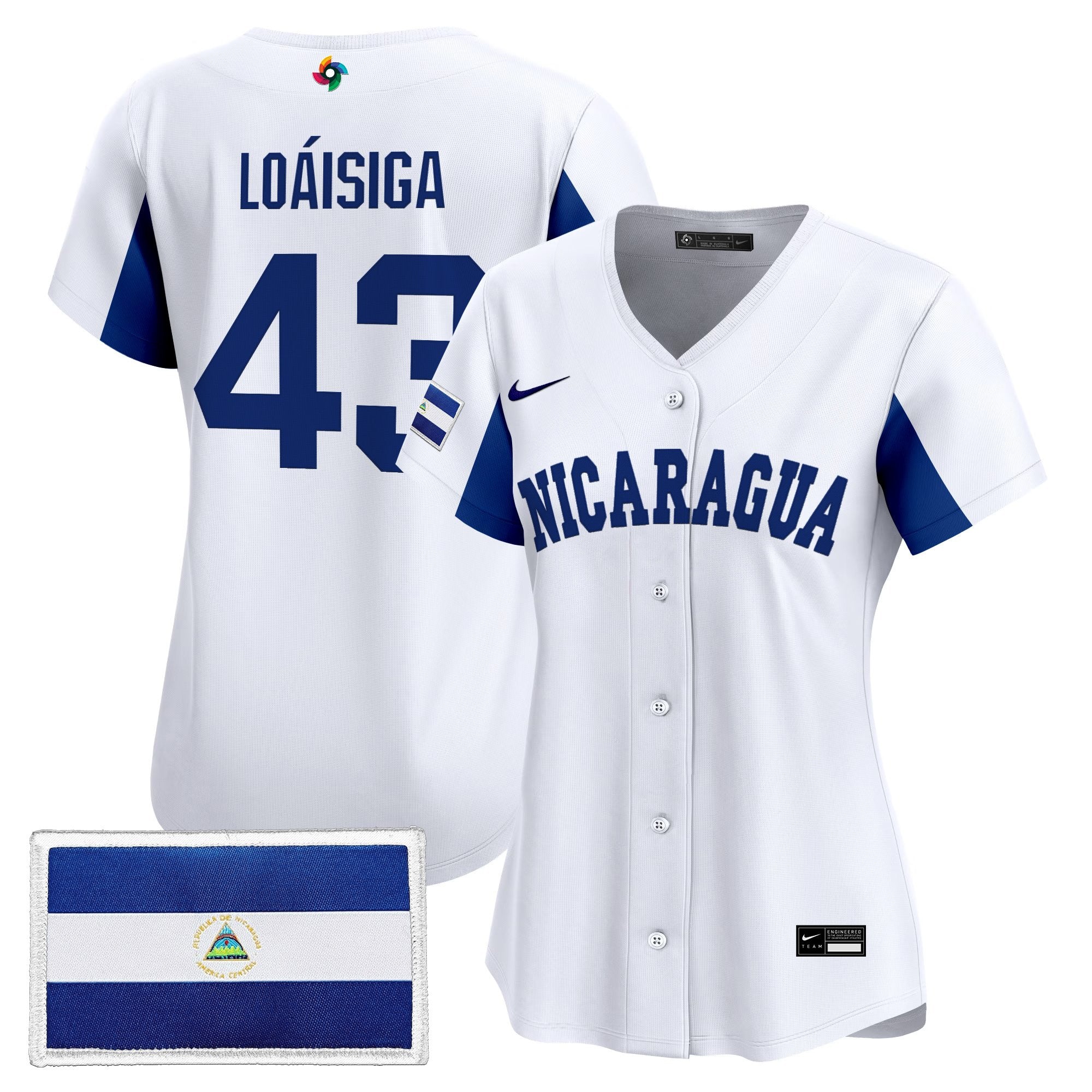 Women's Team Nicaragua 2026 World Baseball Classic Vapor Premier Jersey - All Stitched