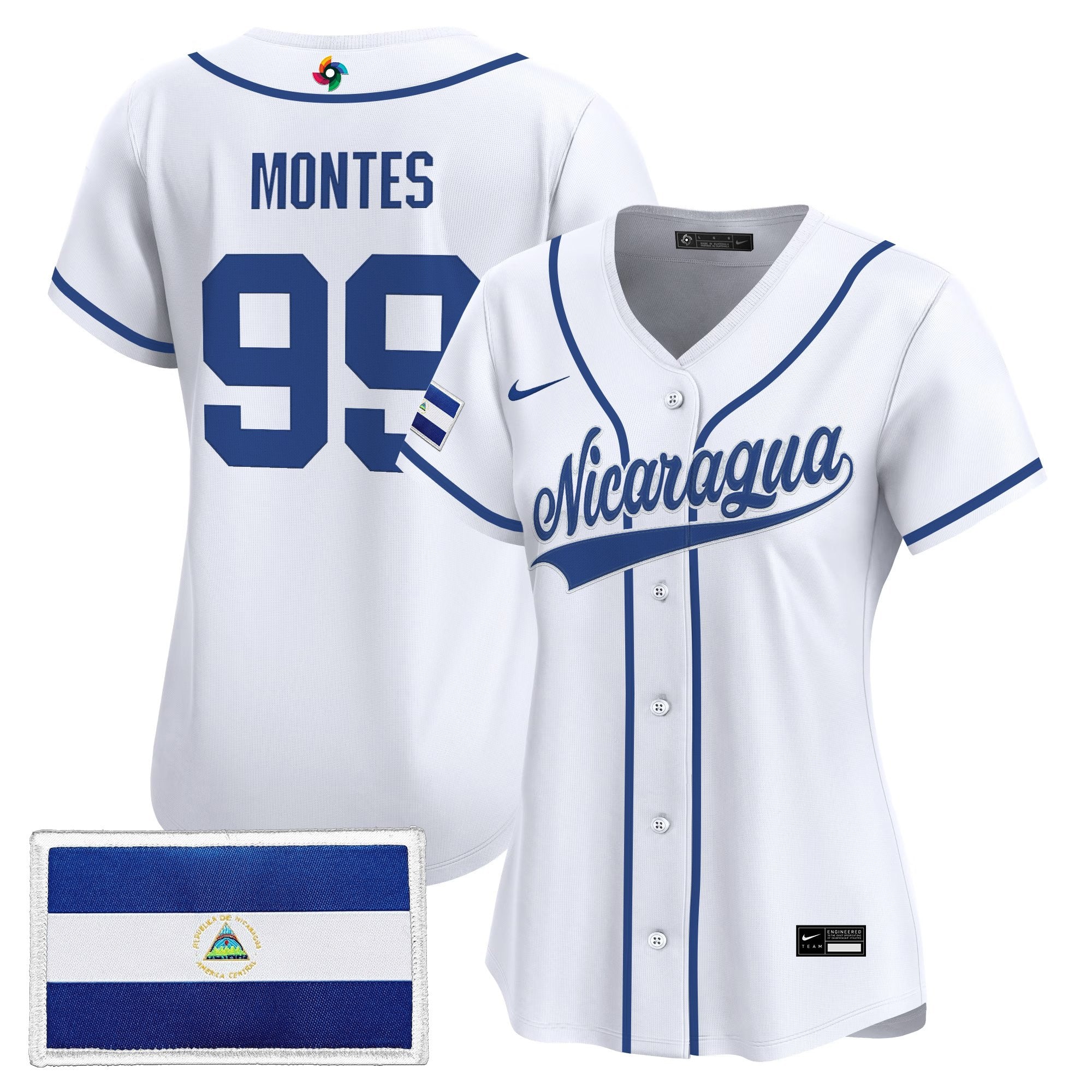 Women's Team Nicaragua 2026 World Baseball Classic Vapor Premier Jersey - All Stitched