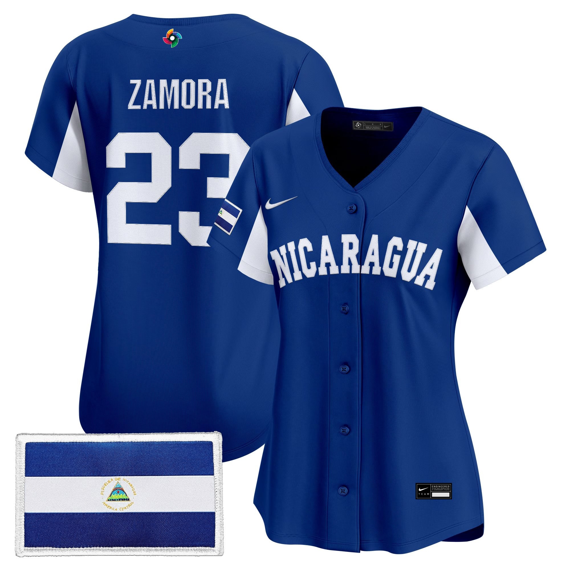 Women's Team Nicaragua 2026 World Baseball Classic Vapor Premier Jersey - All Stitched