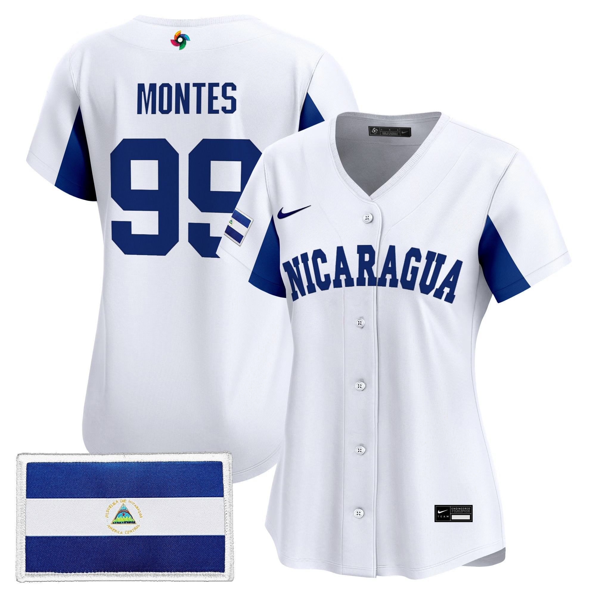 Women's Team Nicaragua 2026 World Baseball Classic Vapor Premier Jersey - All Stitched