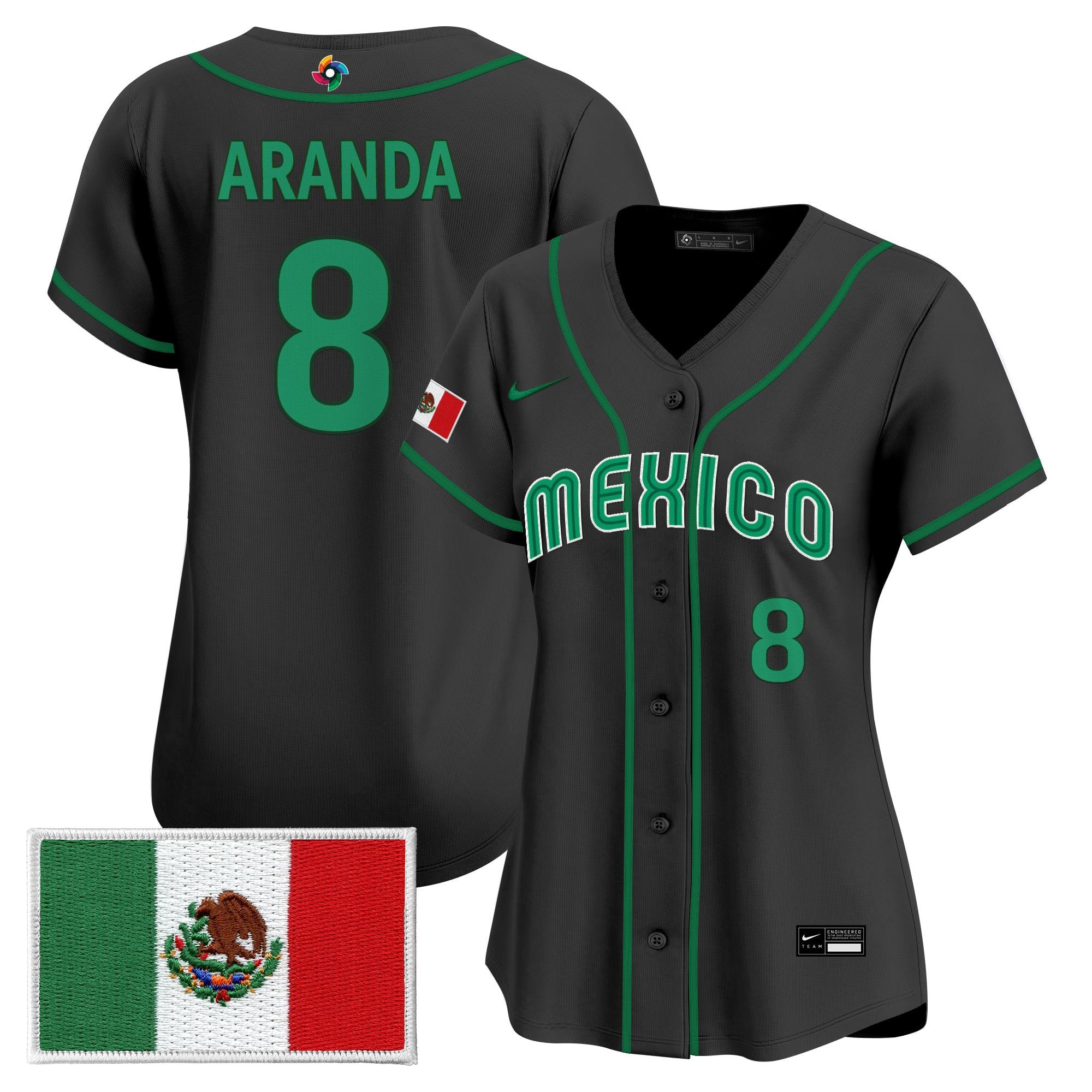 Women's Team Mexico World Baseball Classic Vapor Premier Jersey - All Stitched