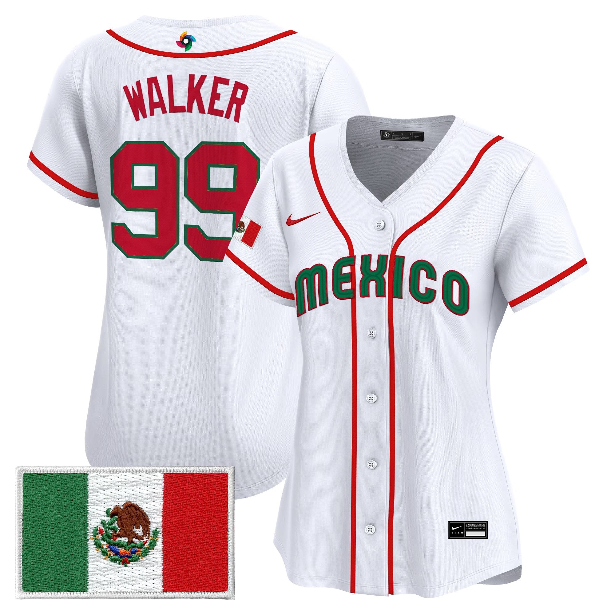 Women's Team Mexico World Baseball Classic Vapor Premier Jersey - All Stitched