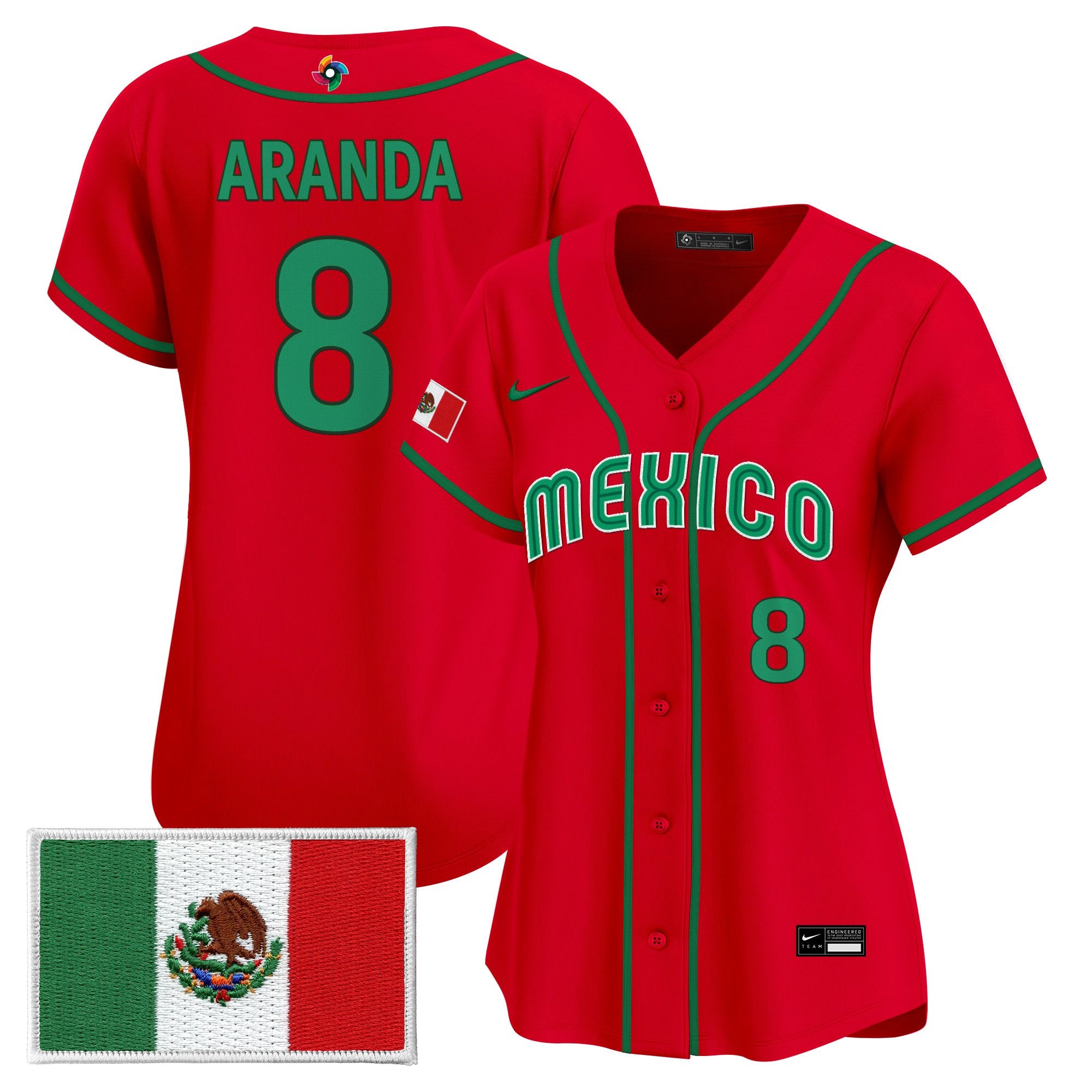 Women's Team Mexico World Baseball Classic Vapor Premier Jersey - All Stitched