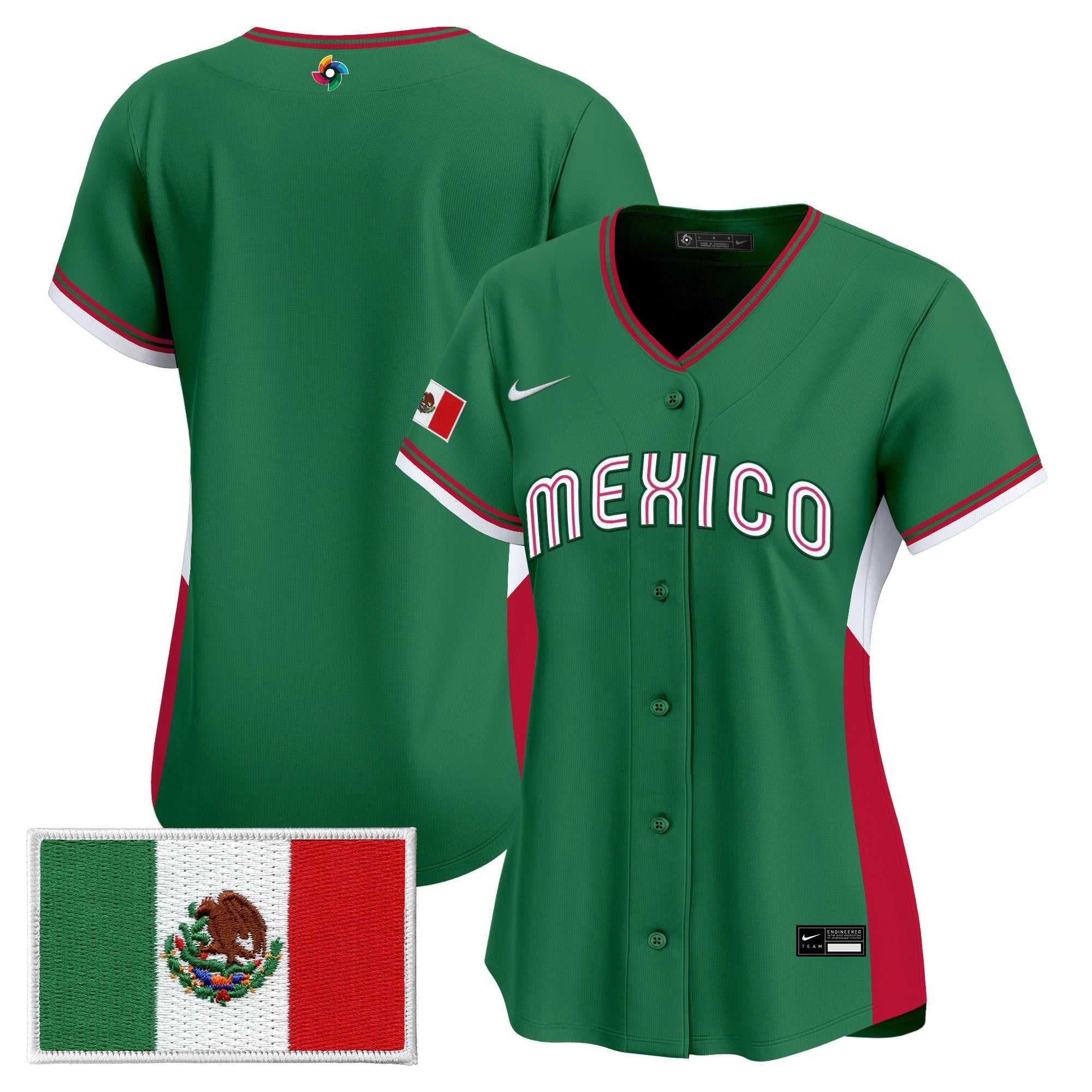 Women's Team Mexico World Baseball Classic Vapor Premier Jersey - All Stitched