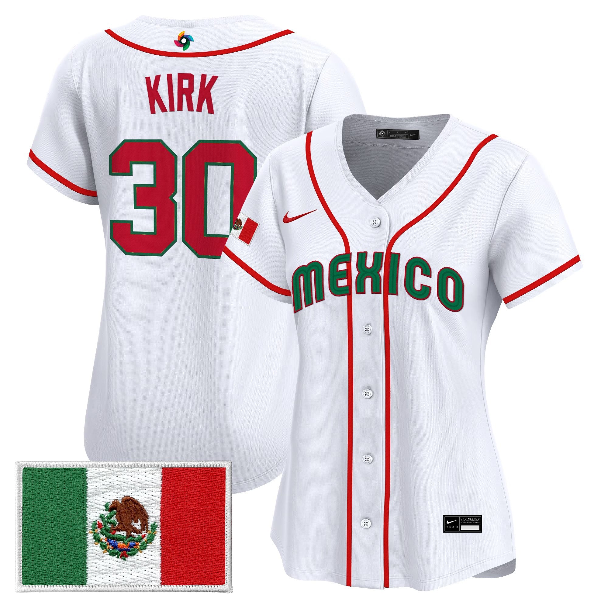 Women's Team Mexico World Baseball Classic Vapor Premier Jersey - All Stitched