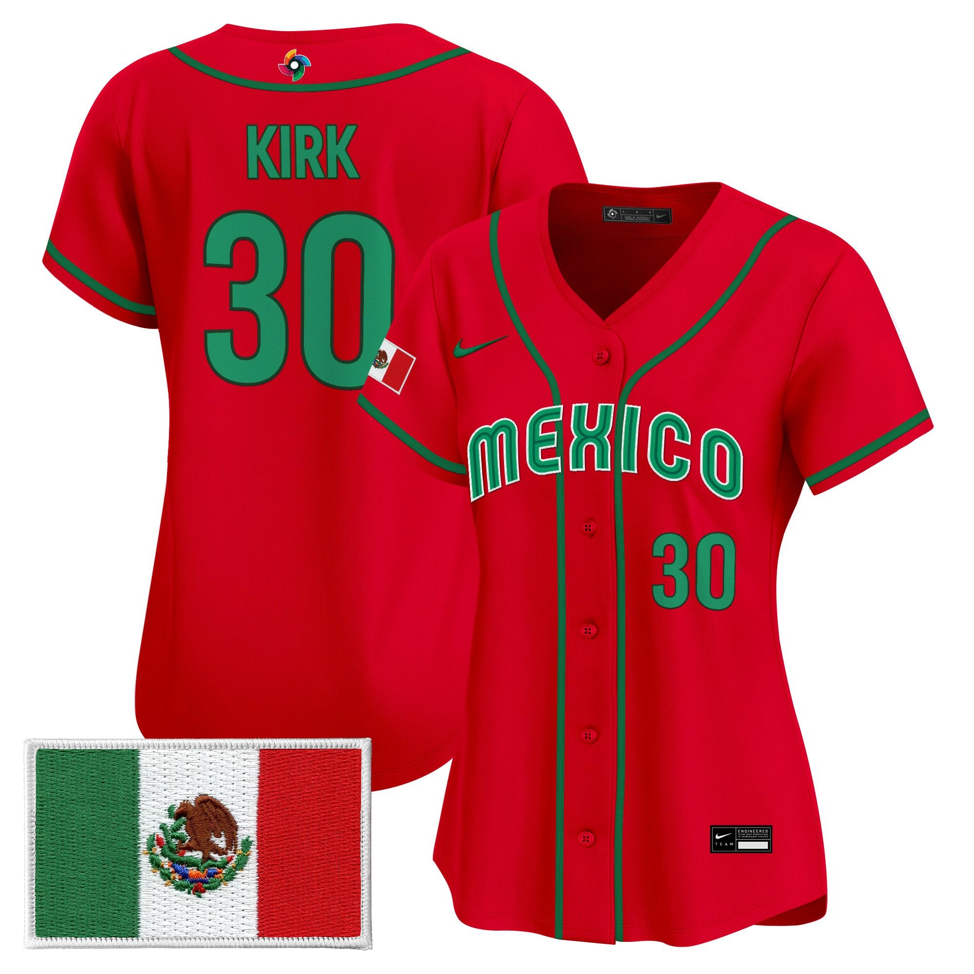 Women's Team Mexico World Baseball Classic Vapor Premier Jersey - All Stitched