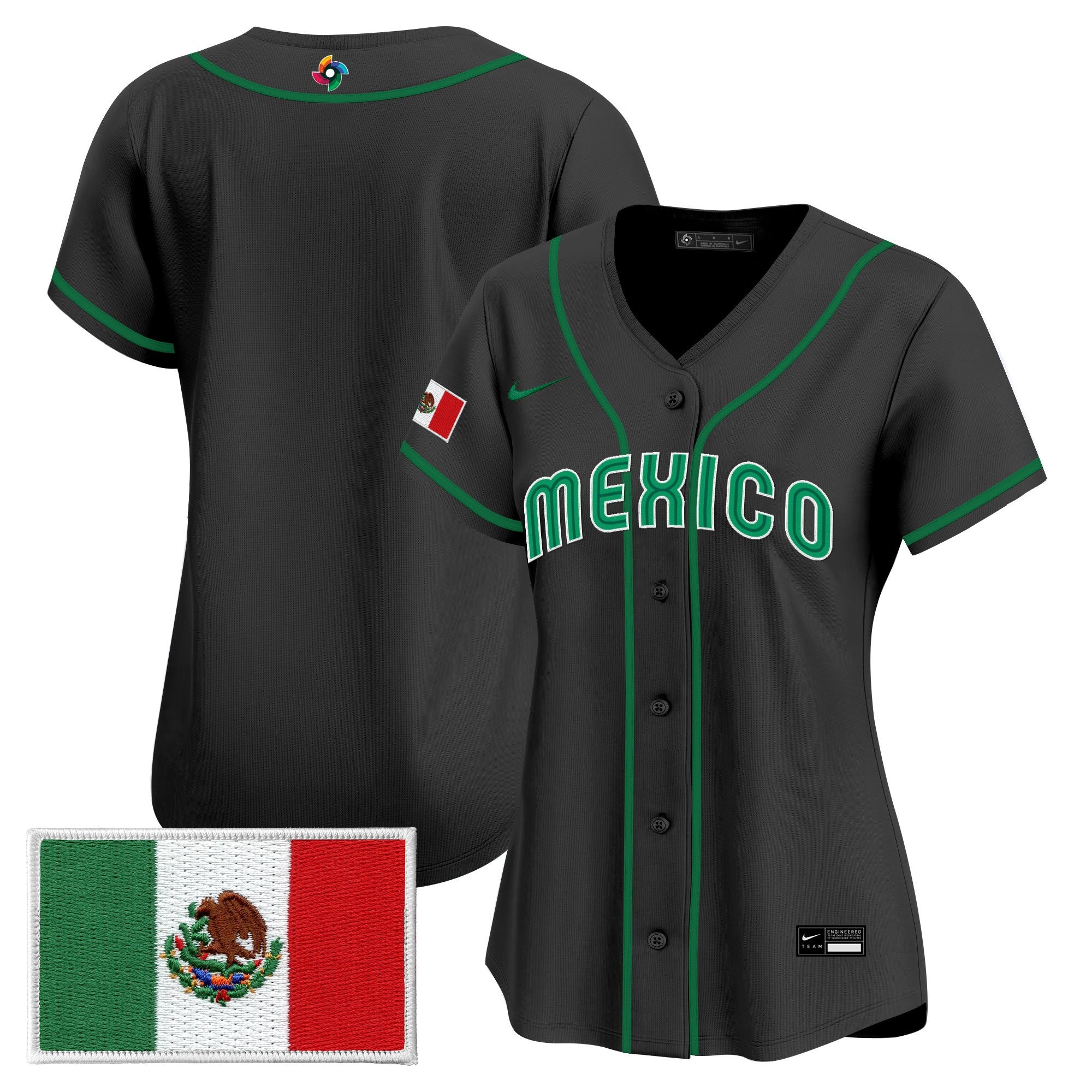 Women's Team Mexico World Baseball Classic Vapor Premier Jersey - All Stitched