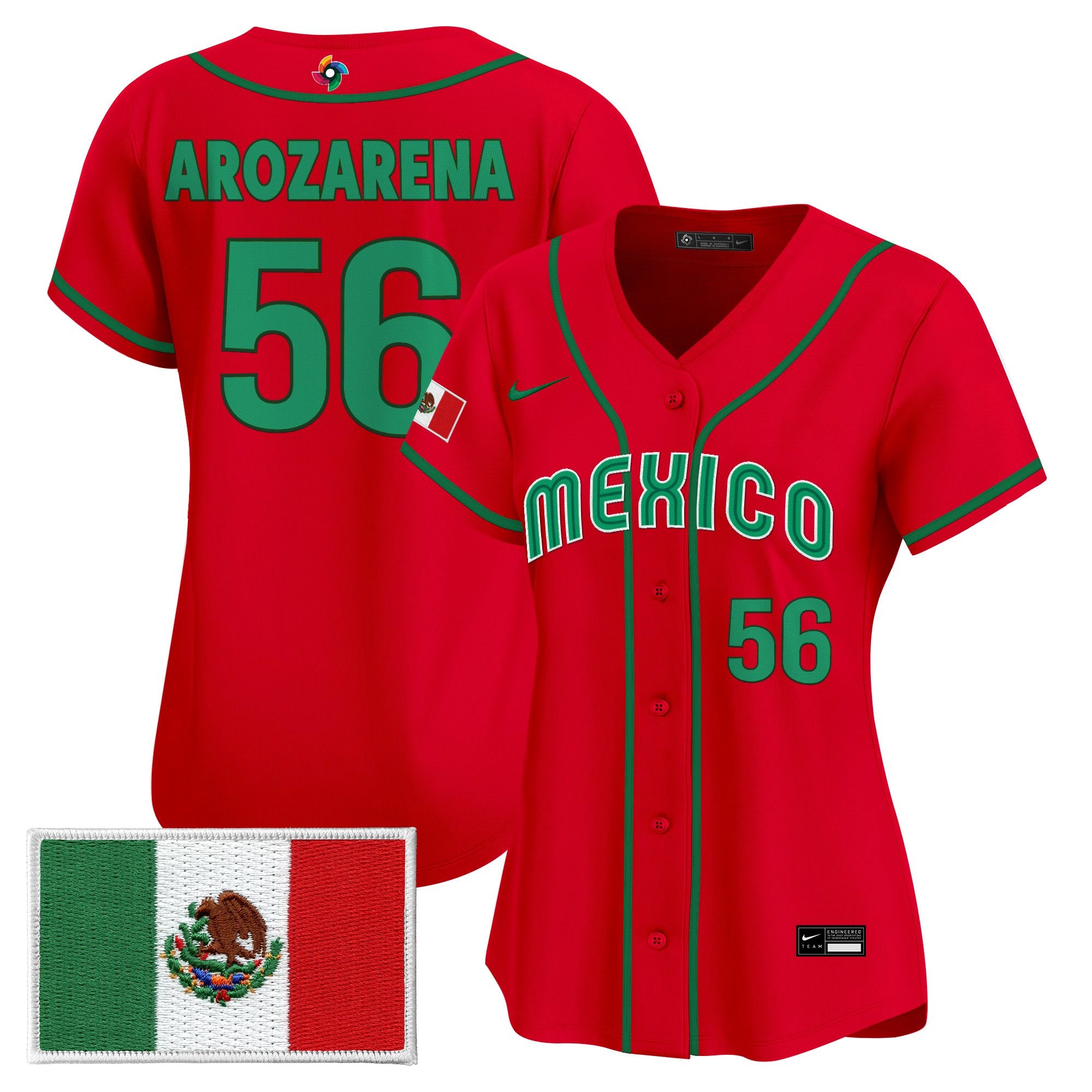 Women's Team Mexico World Baseball Classic Vapor Premier Jersey - All Stitched