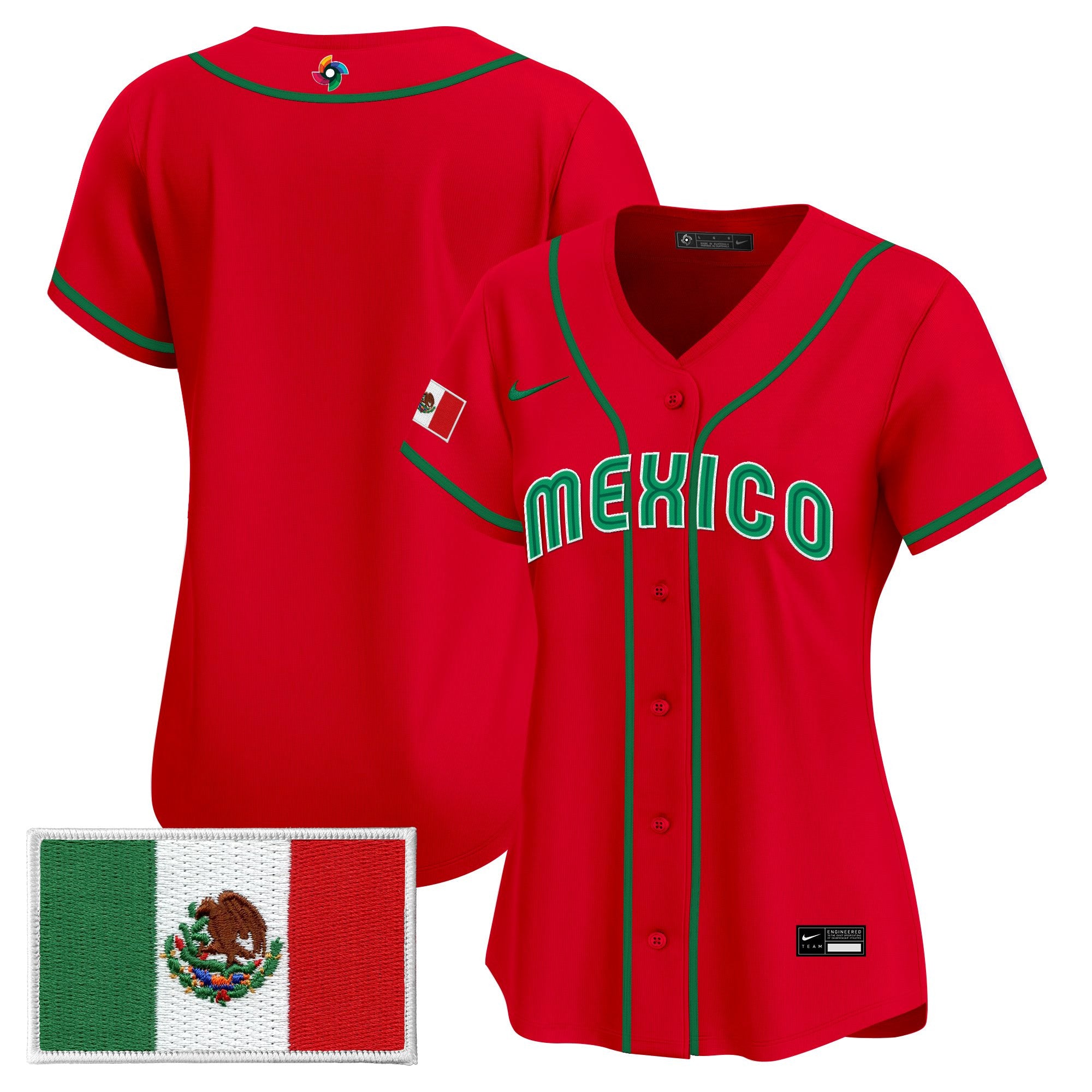 Women's Team Mexico World Baseball Classic Vapor Premier Jersey - All Stitched