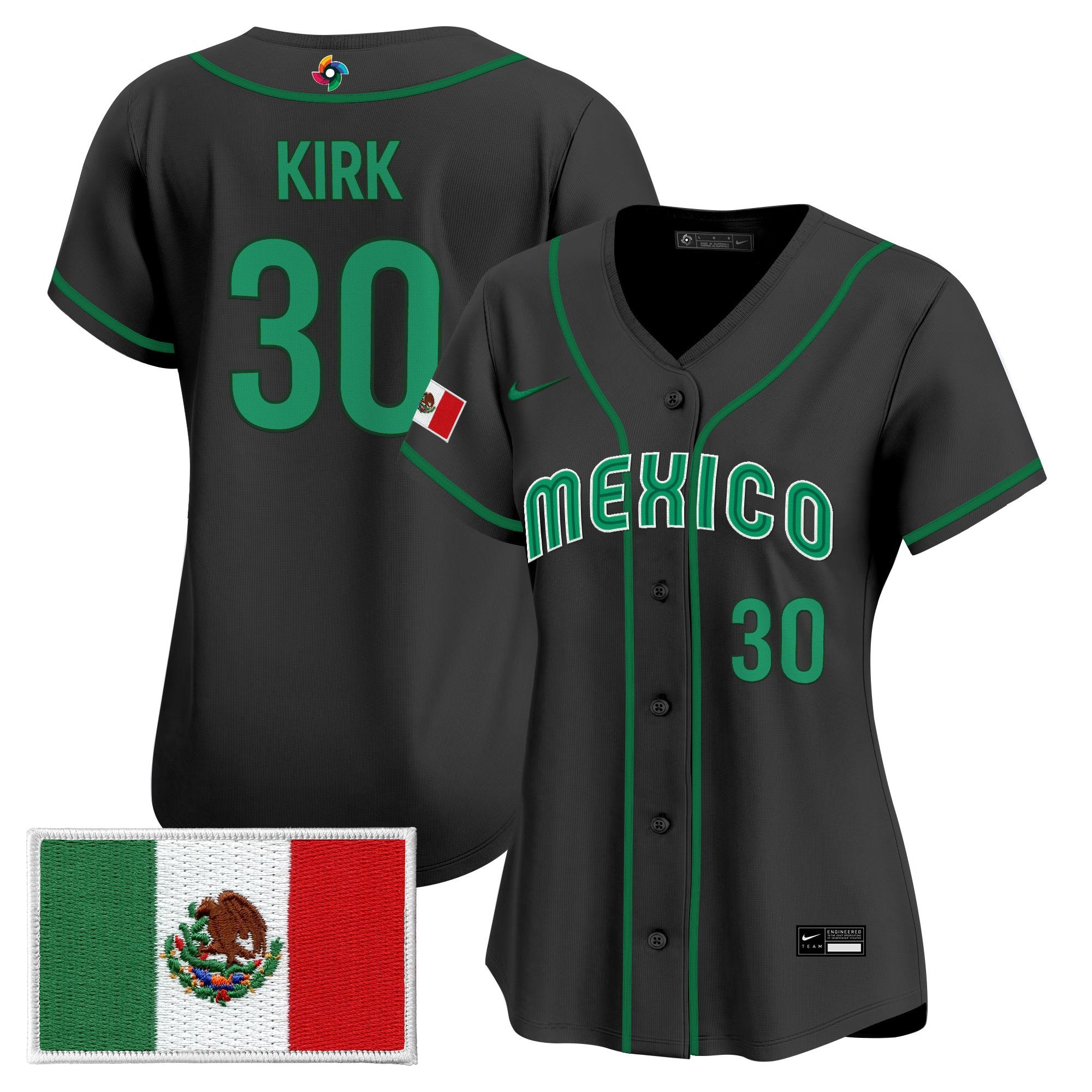 Women's Team Mexico World Baseball Classic Vapor Premier Jersey - All Stitched