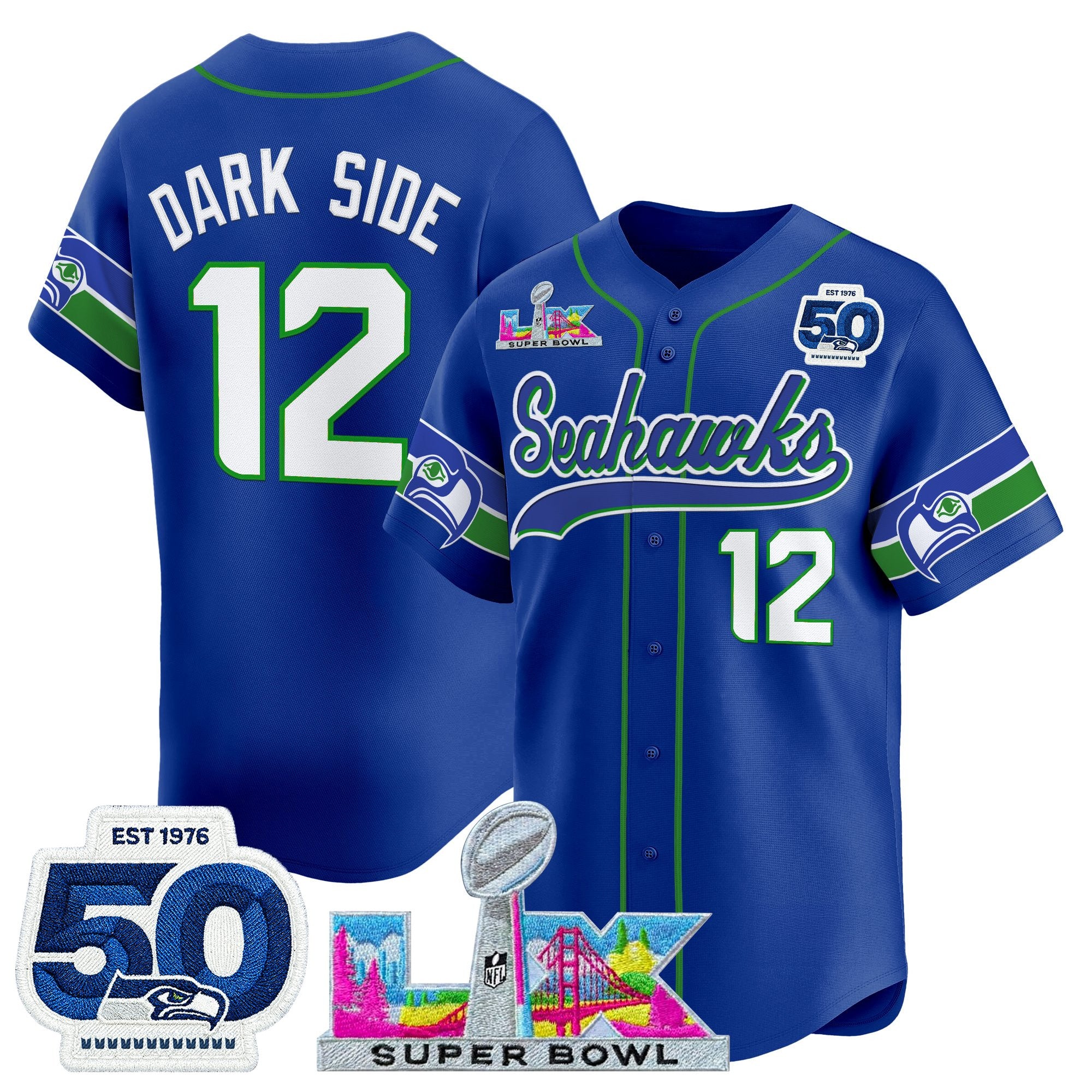 Men's Seattle Seahawks Super Bowl LX Vapor Baseball Jersey - All Stitched