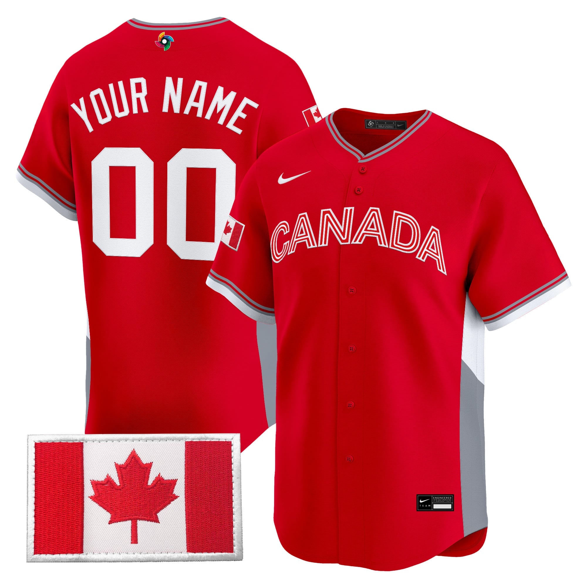 Team Canada World Baseball Classic Vapor Premier Custom Jersey - All Stitched