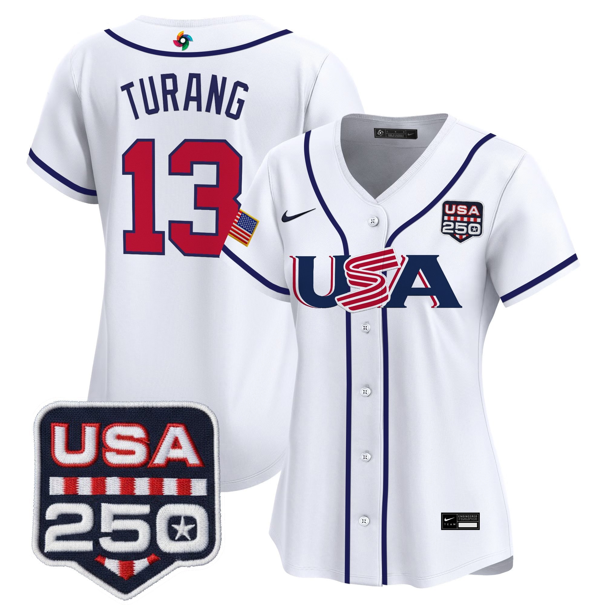 Women's Team USA World Baseball Classic 250America Patch Vapor Premier Jersey - All Stitched