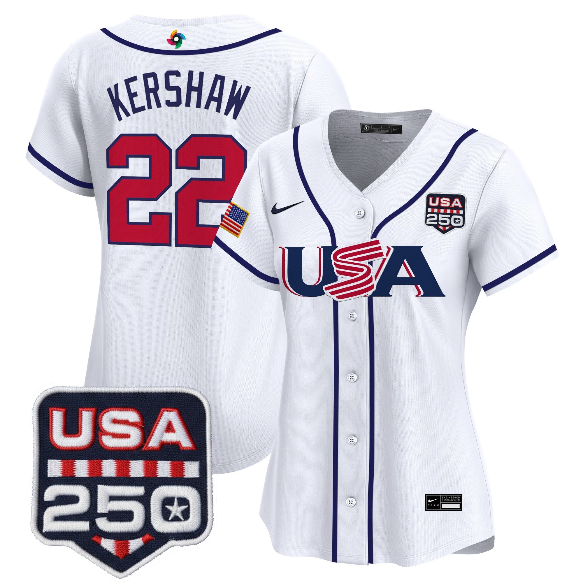 Women's Team USA World Baseball Classic 250America Patch Vapor Premier Jersey - All Stitched