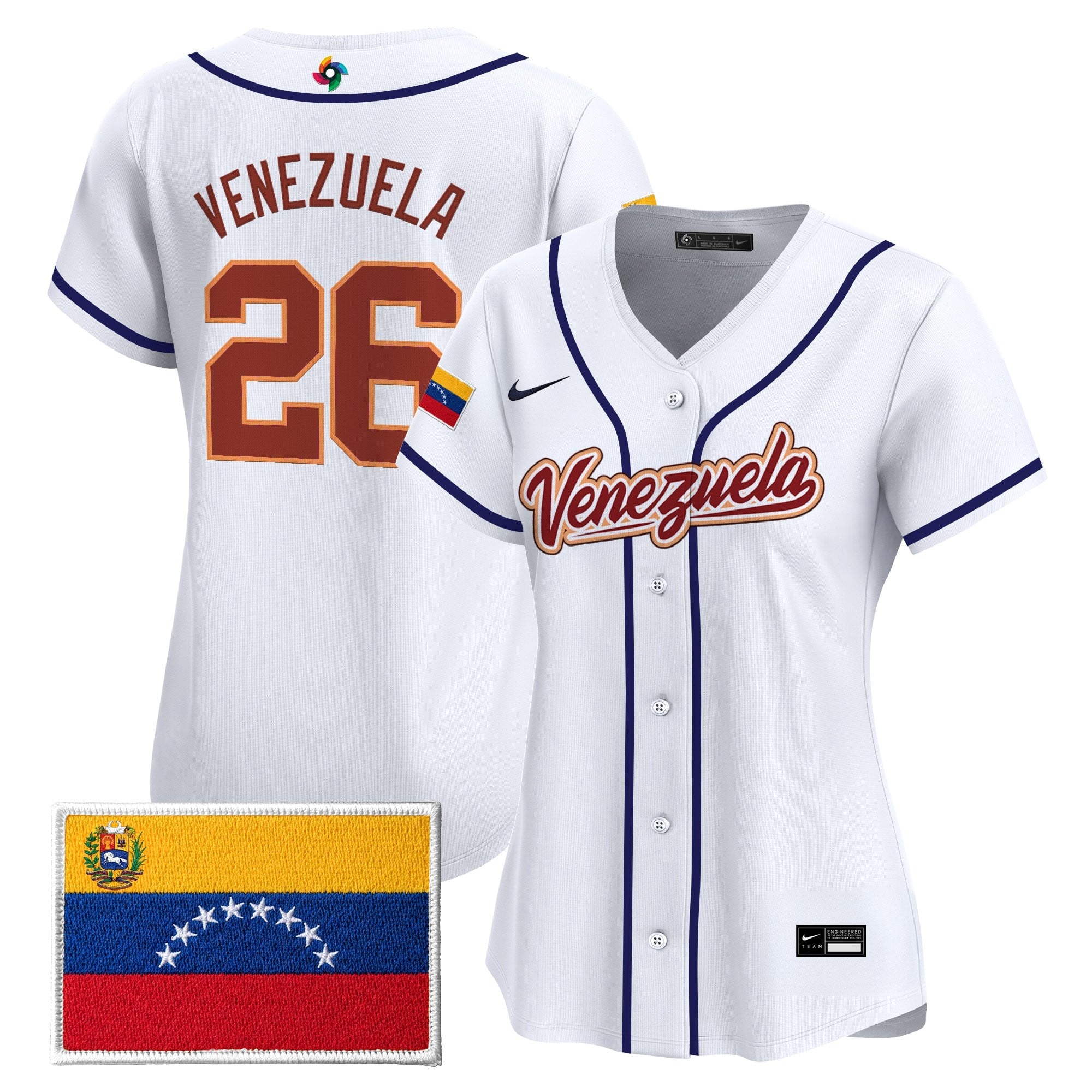 Women's Team Venezuela World Baseball Classic Vapor Premier Jersey - All Stitched