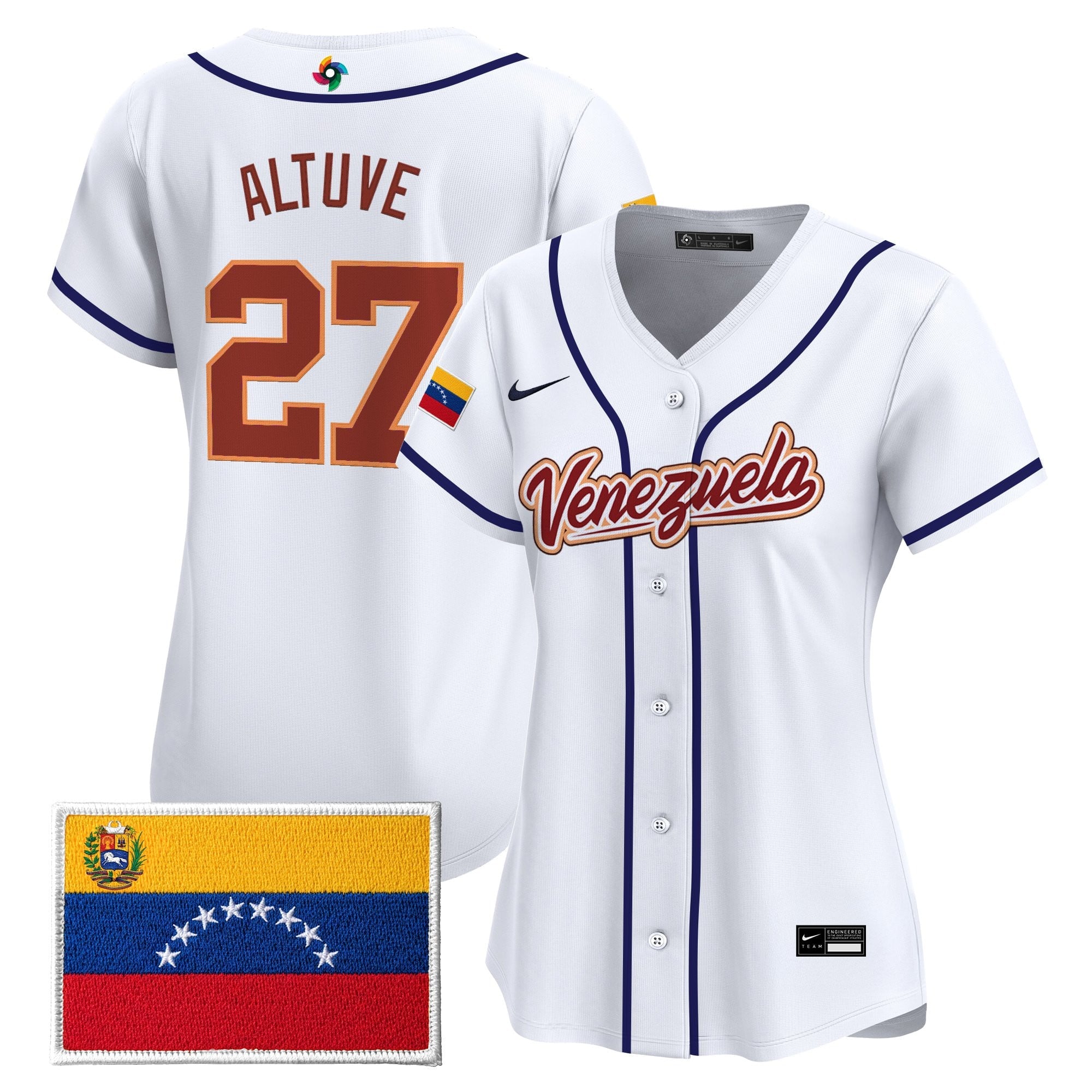 Women's Team Venezuela World Baseball Classic Vapor Premier Jersey - All Stitched