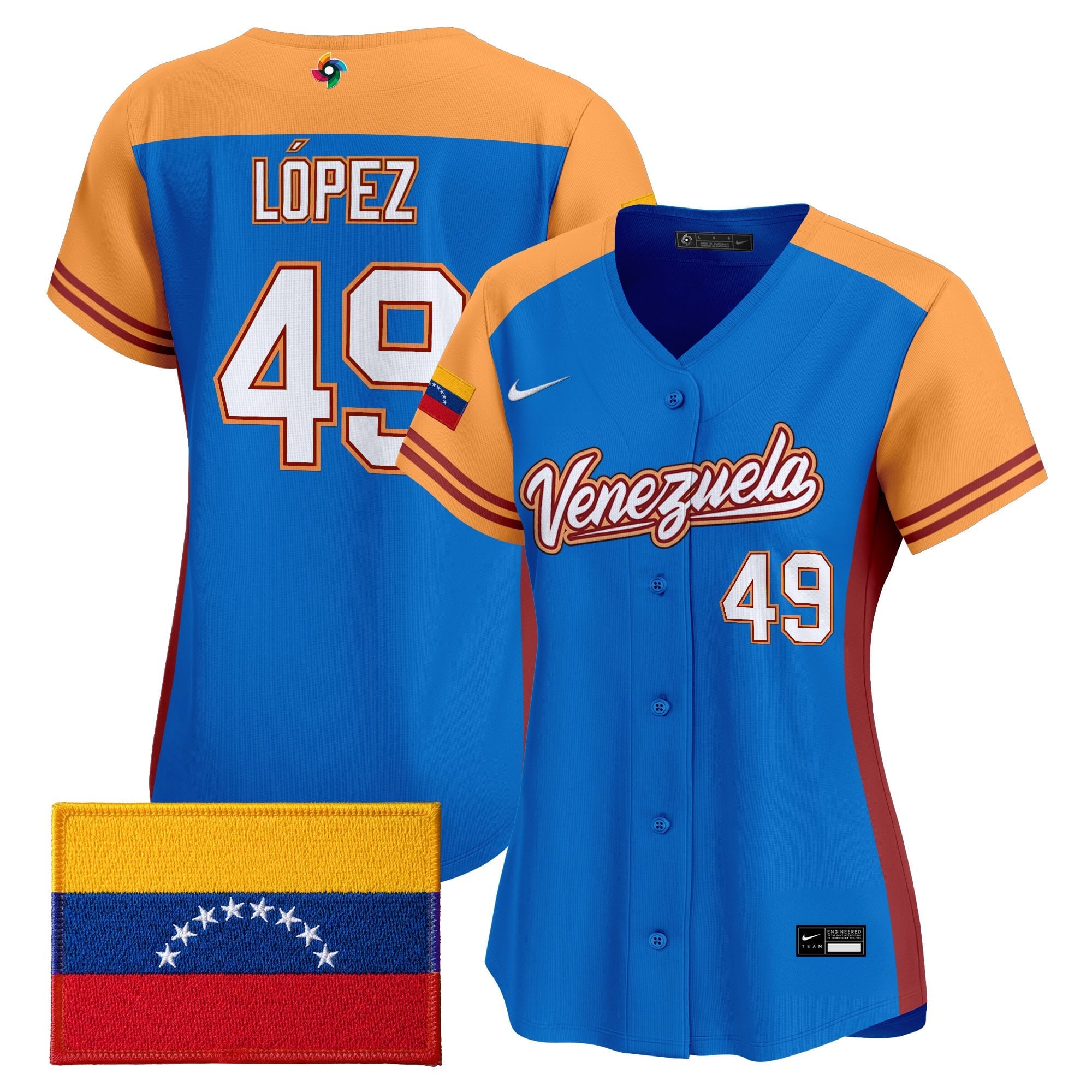 Women's Team Venezuela World Baseball Classic Vapor Premier Jersey - All Stitched