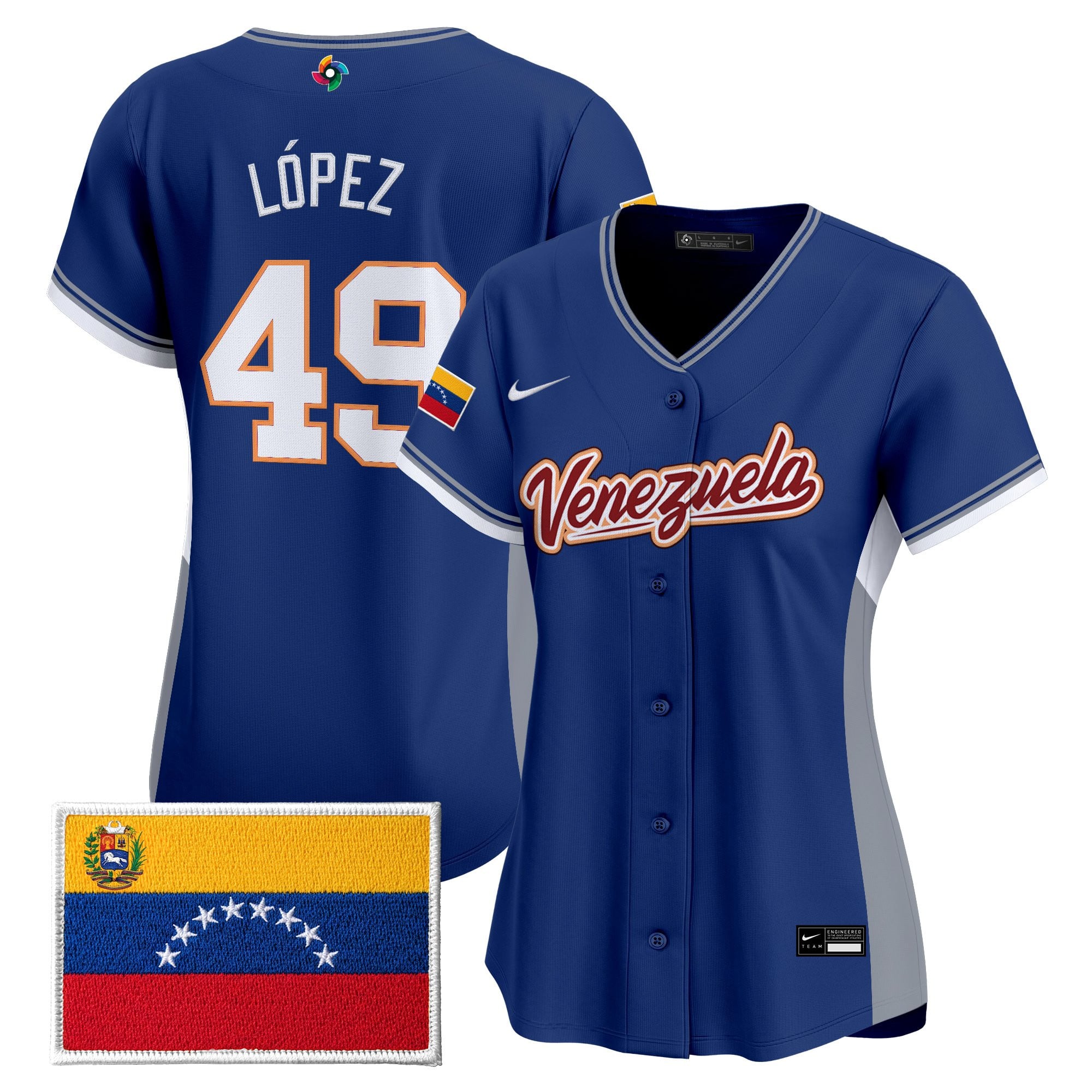 Women's Team Venezuela World Baseball Classic Vapor Premier Jersey - All Stitched