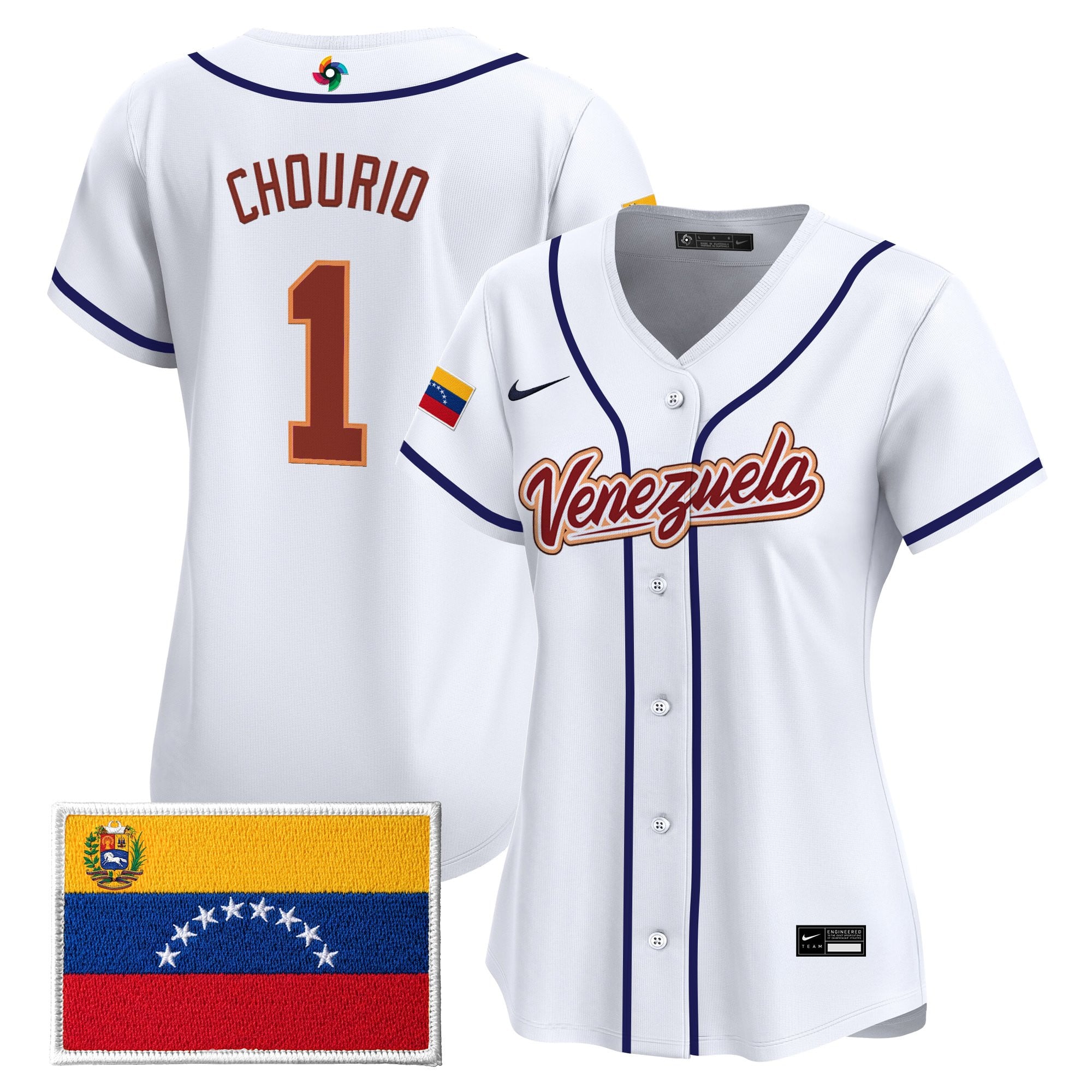 Women's Team Venezuela World Baseball Classic Vapor Premier Jersey - All Stitched