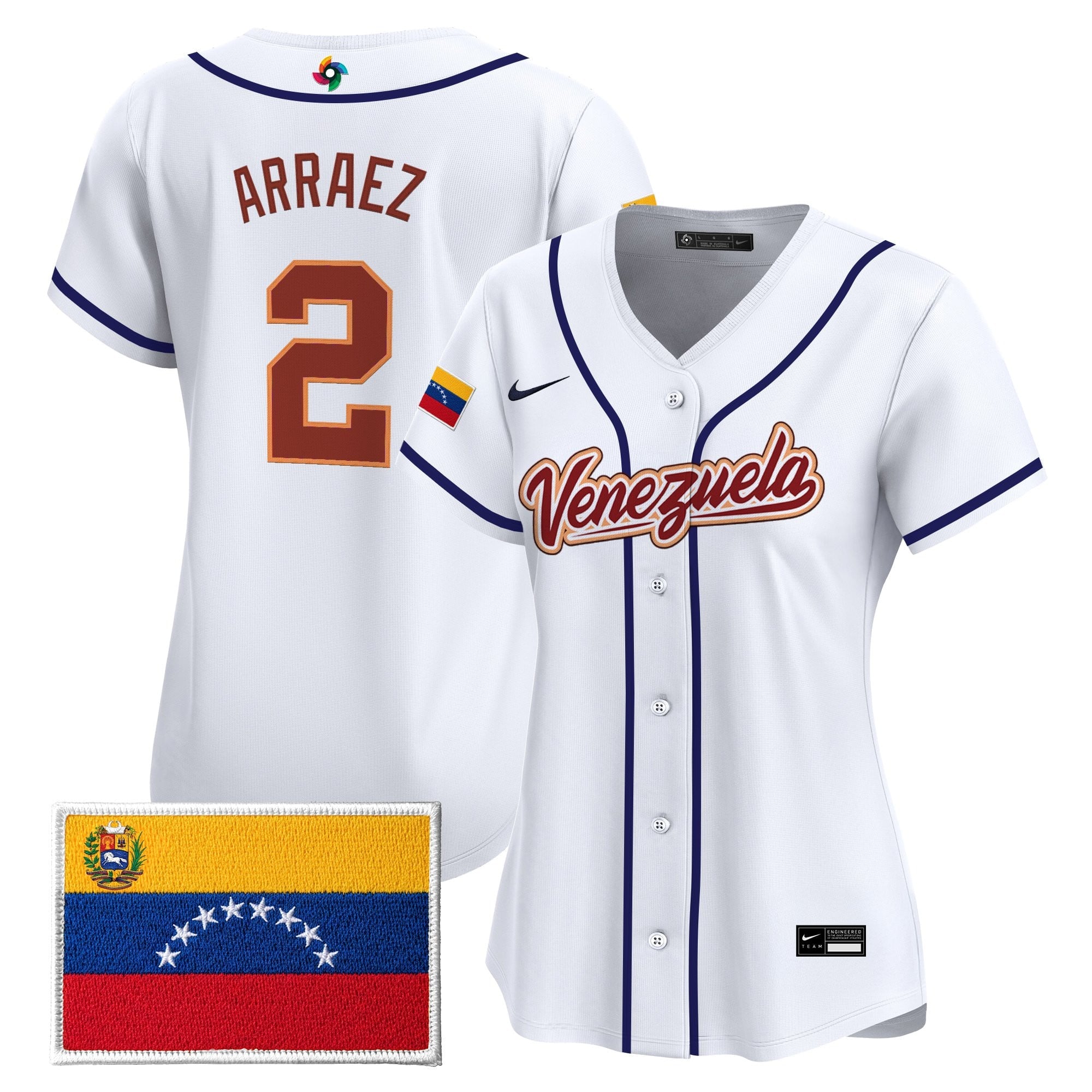 Women's Team Venezuela World Baseball Classic Vapor Premier Jersey - All Stitched