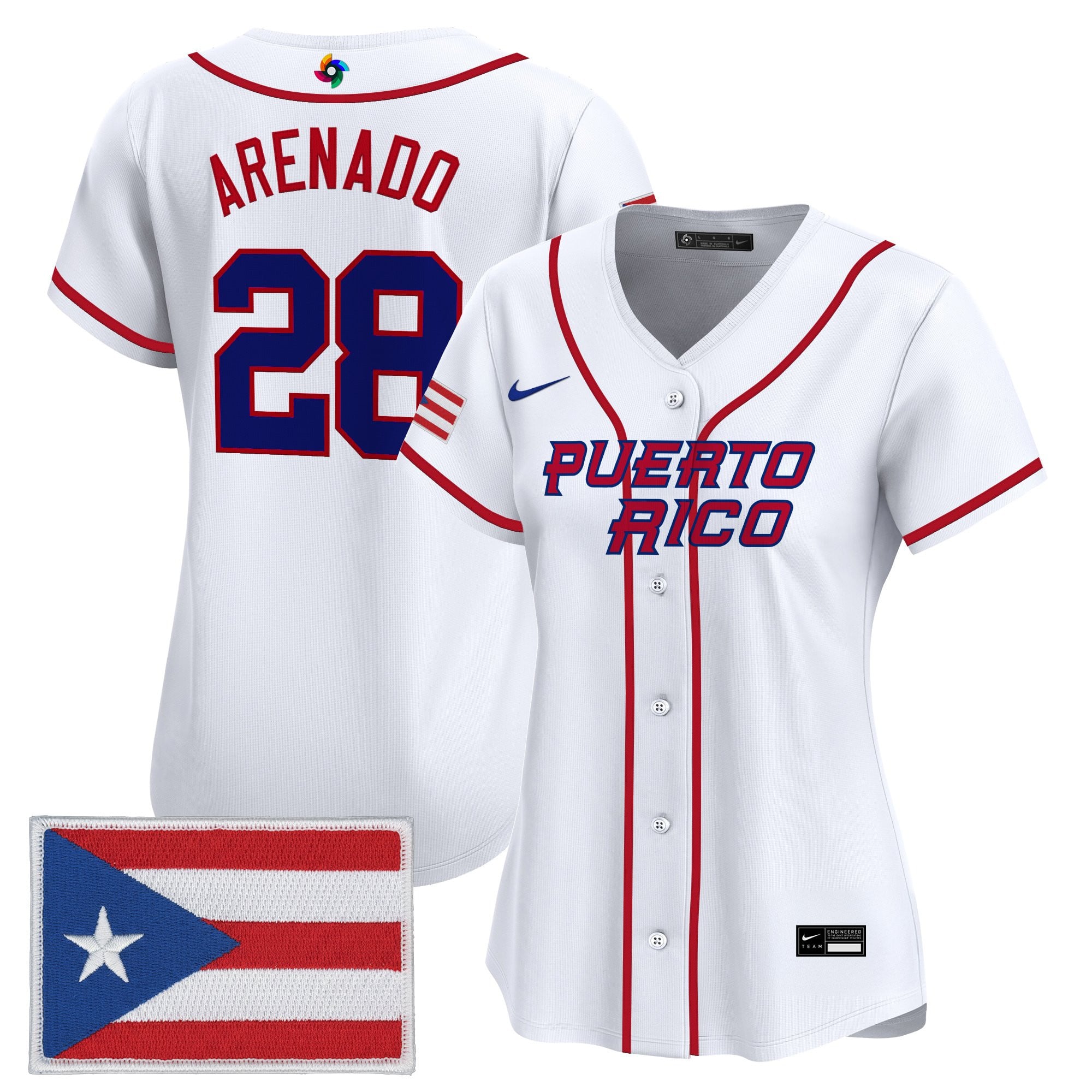 Women's Team Puerto Rico World Baseball Classic Vapor Premier Jersey - All Stitched