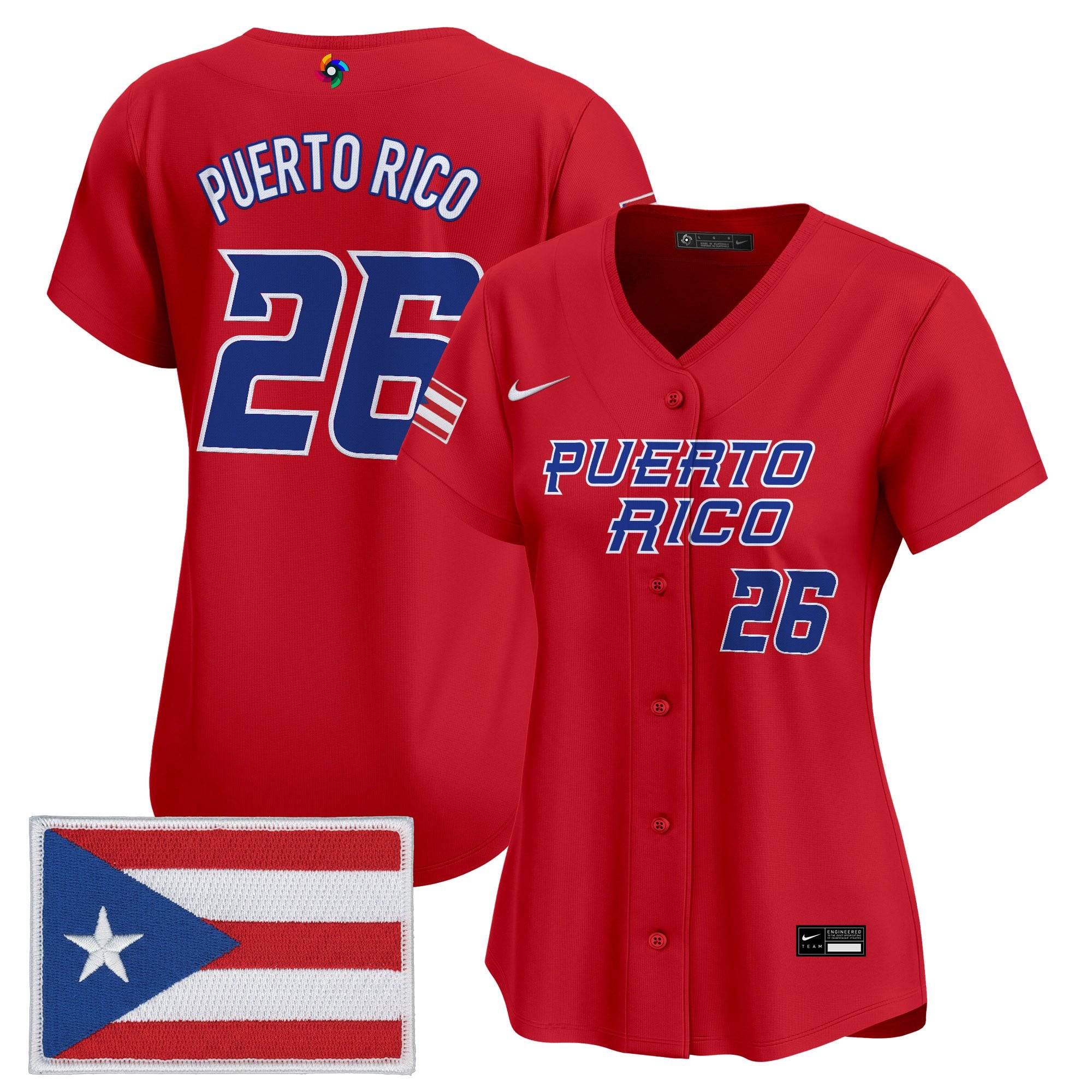 Women's Team Puerto Rico World Baseball Classic Vapor Premier Jersey - All Stitched