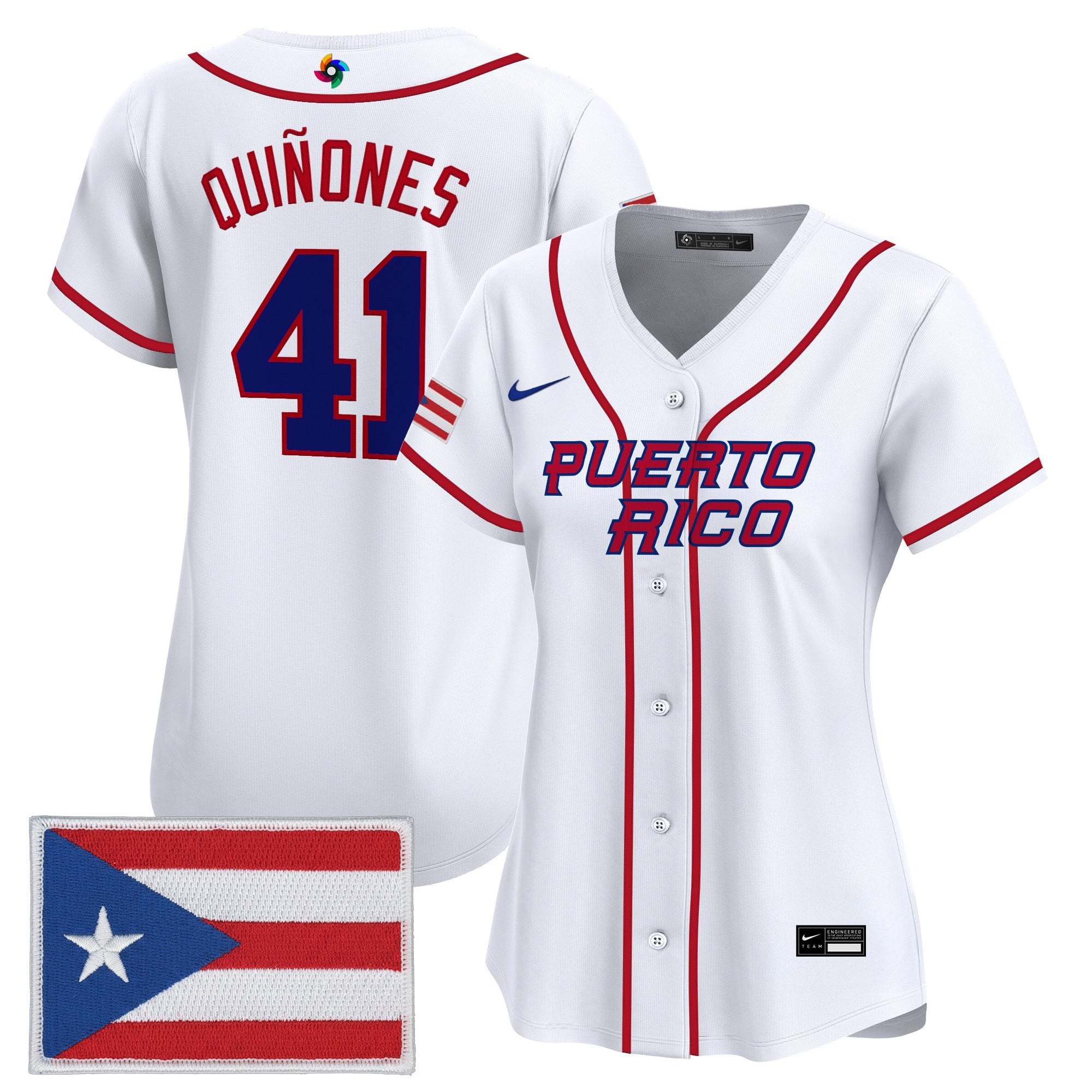 Women's Team Puerto Rico World Baseball Classic Vapor Premier Jersey - All Stitched