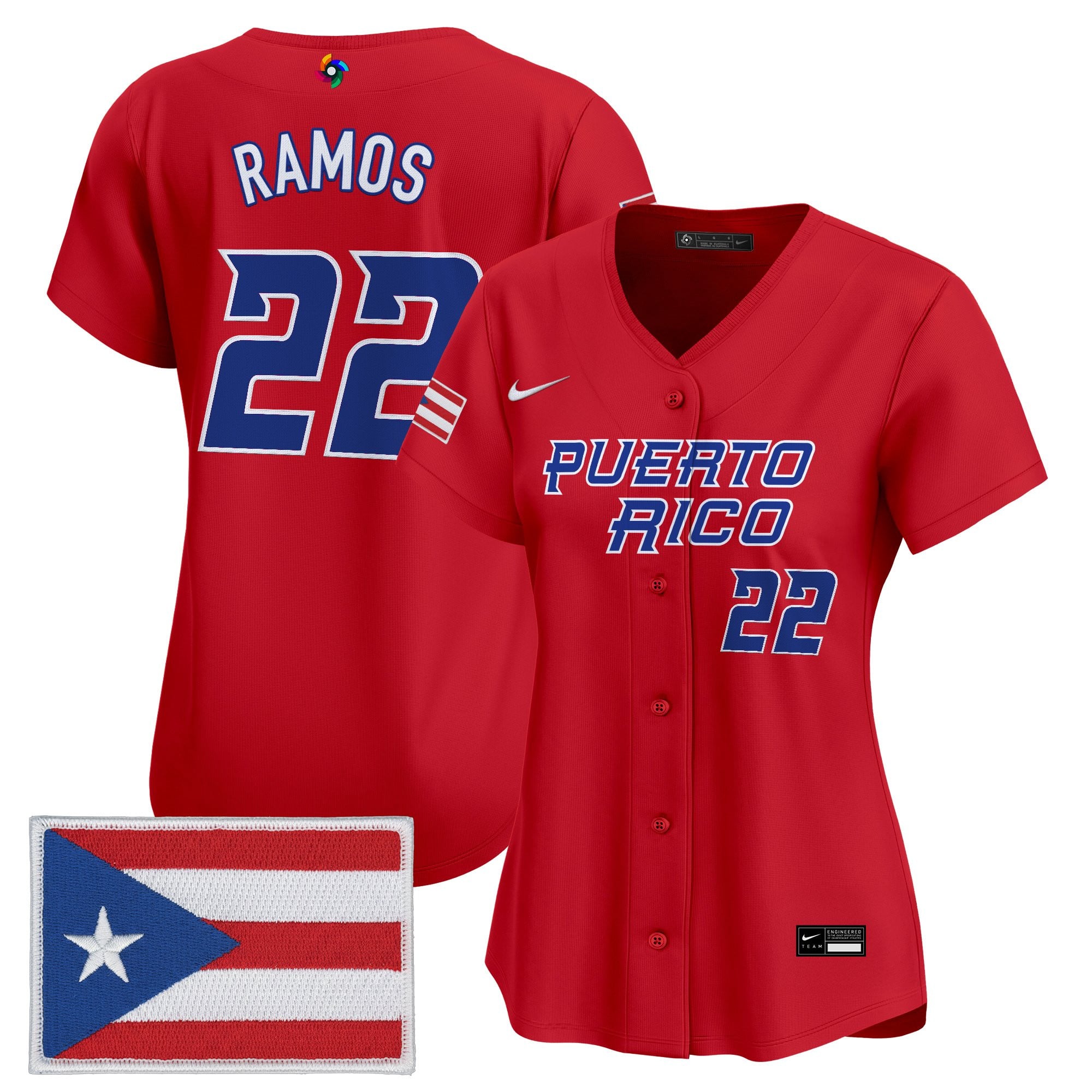 Women's Team Puerto Rico World Baseball Classic Vapor Premier Jersey - All Stitched