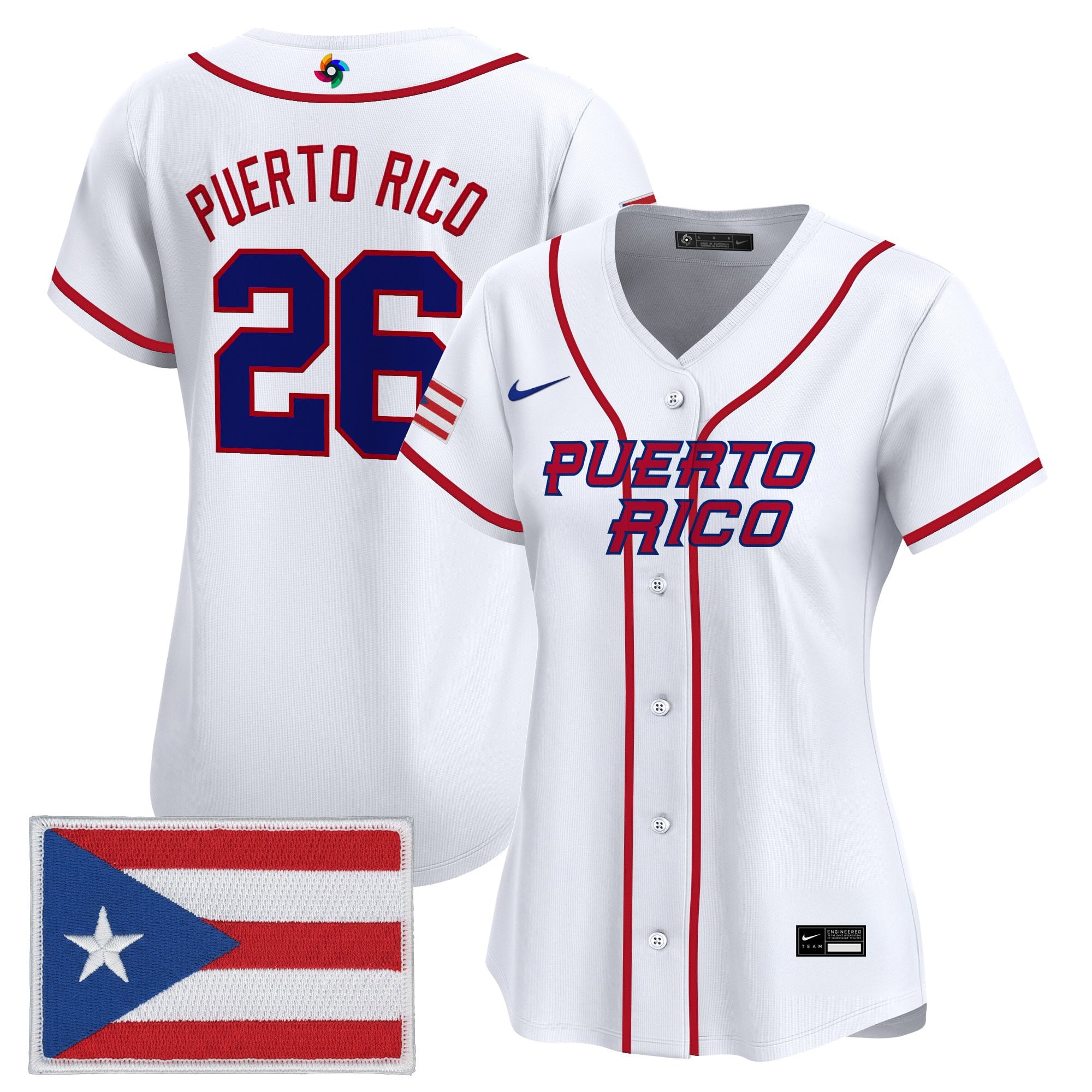 Women's Team Puerto Rico World Baseball Classic Vapor Premier Jersey - All Stitched
