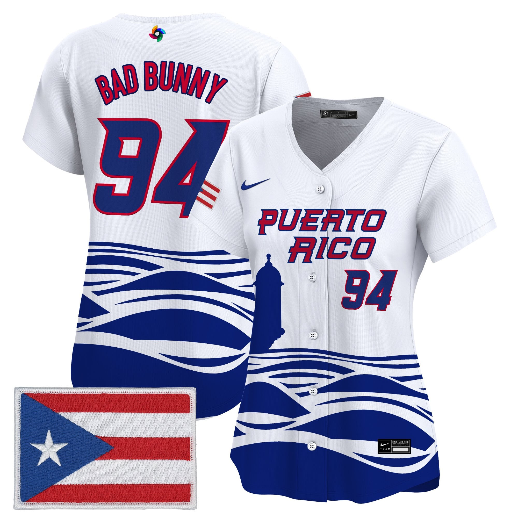 Women's Team Puerto Rico World Baseball Classic Vapor Premier Jersey - All Stitched