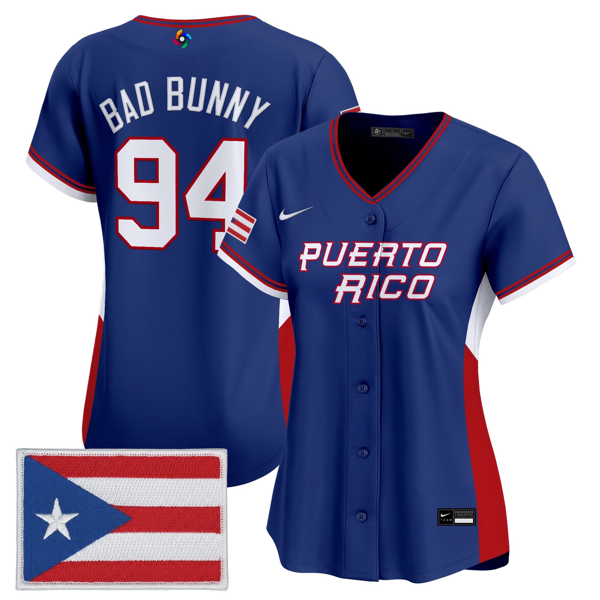 Women's Team Puerto Rico World Baseball Classic Vapor Premier Jersey - All Stitched