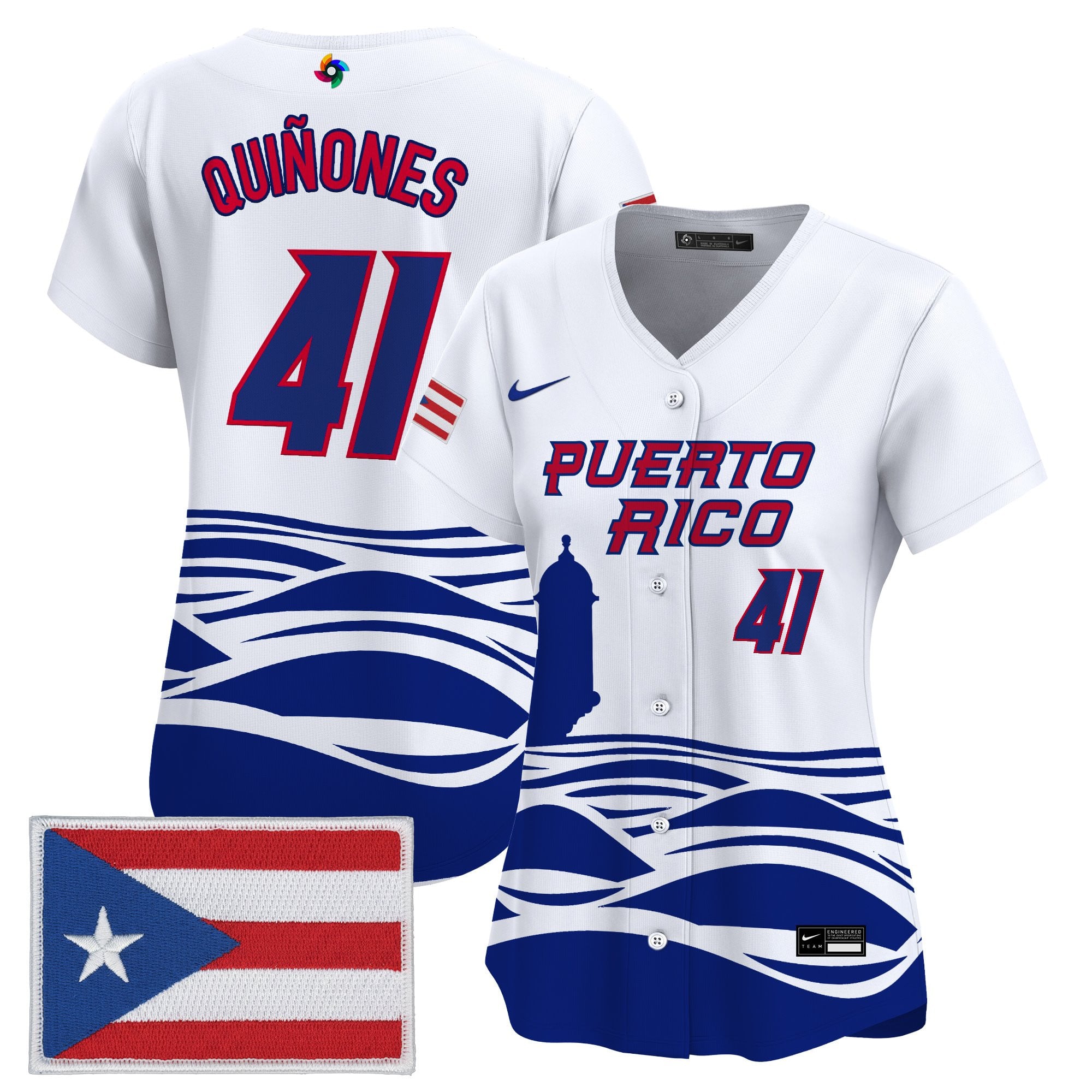 Women's Team Puerto Rico World Baseball Classic Vapor Premier Jersey - All Stitched