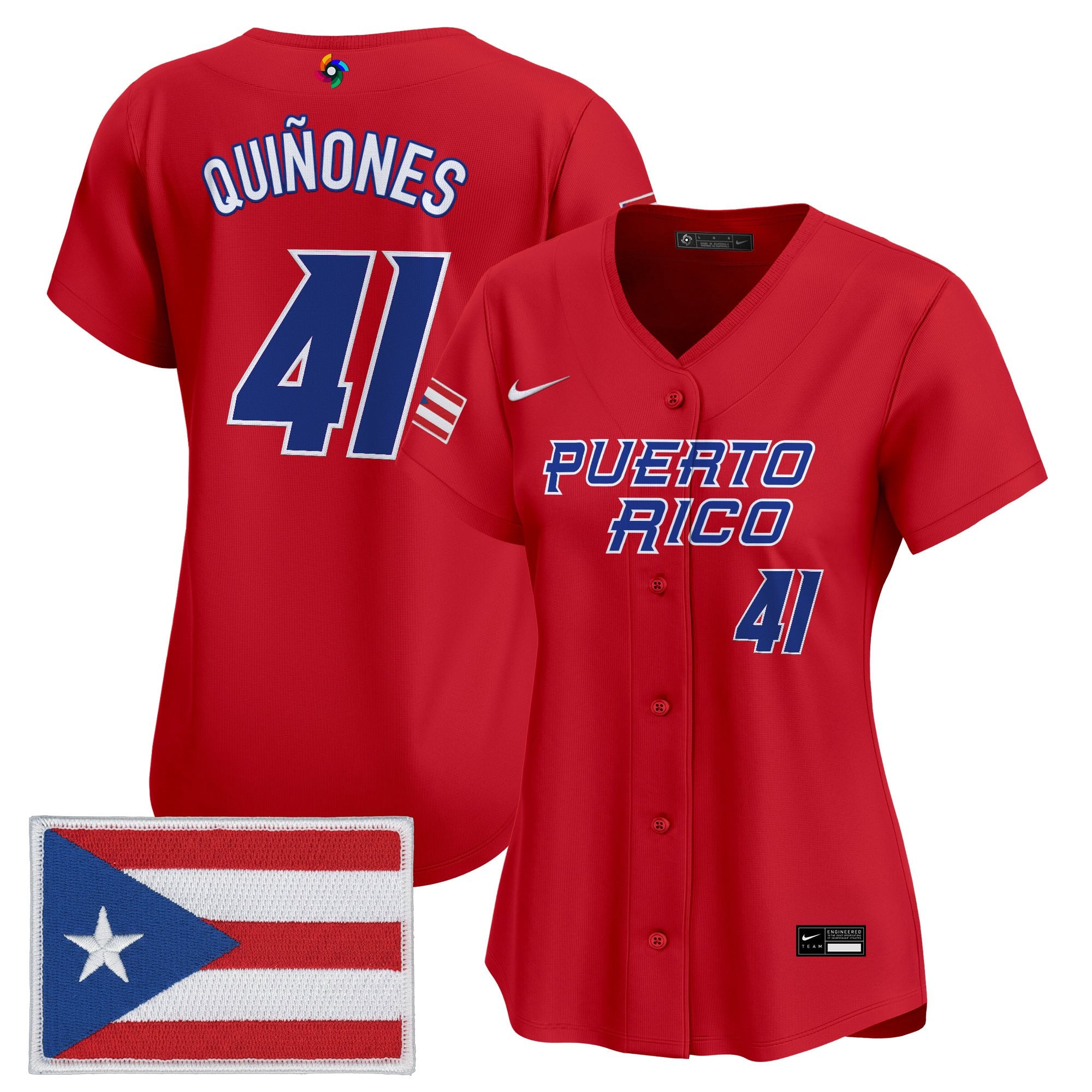 Women's Team Puerto Rico World Baseball Classic Vapor Premier Jersey - All Stitched