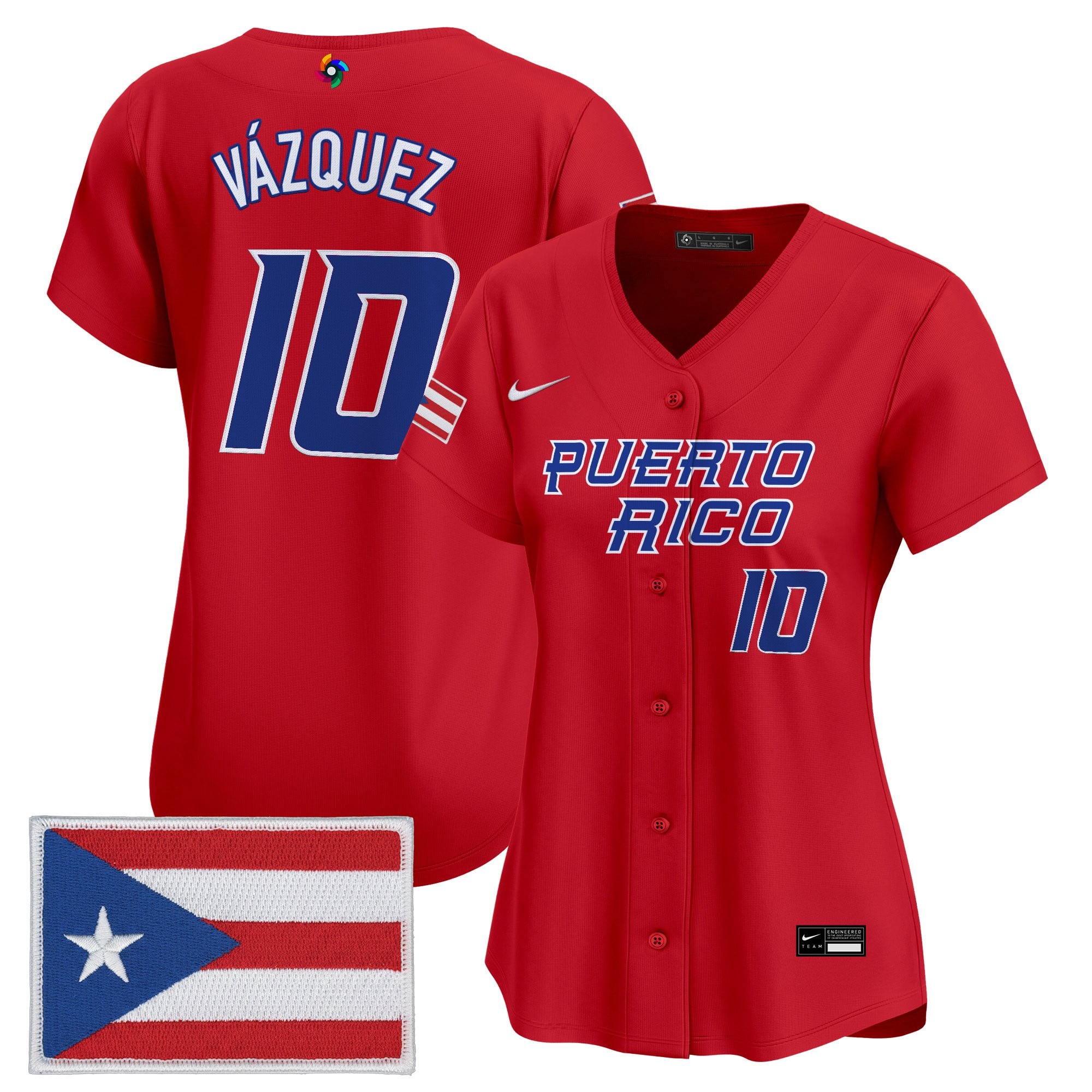 Women's Team Puerto Rico World Baseball Classic Vapor Premier Jersey - All Stitched
