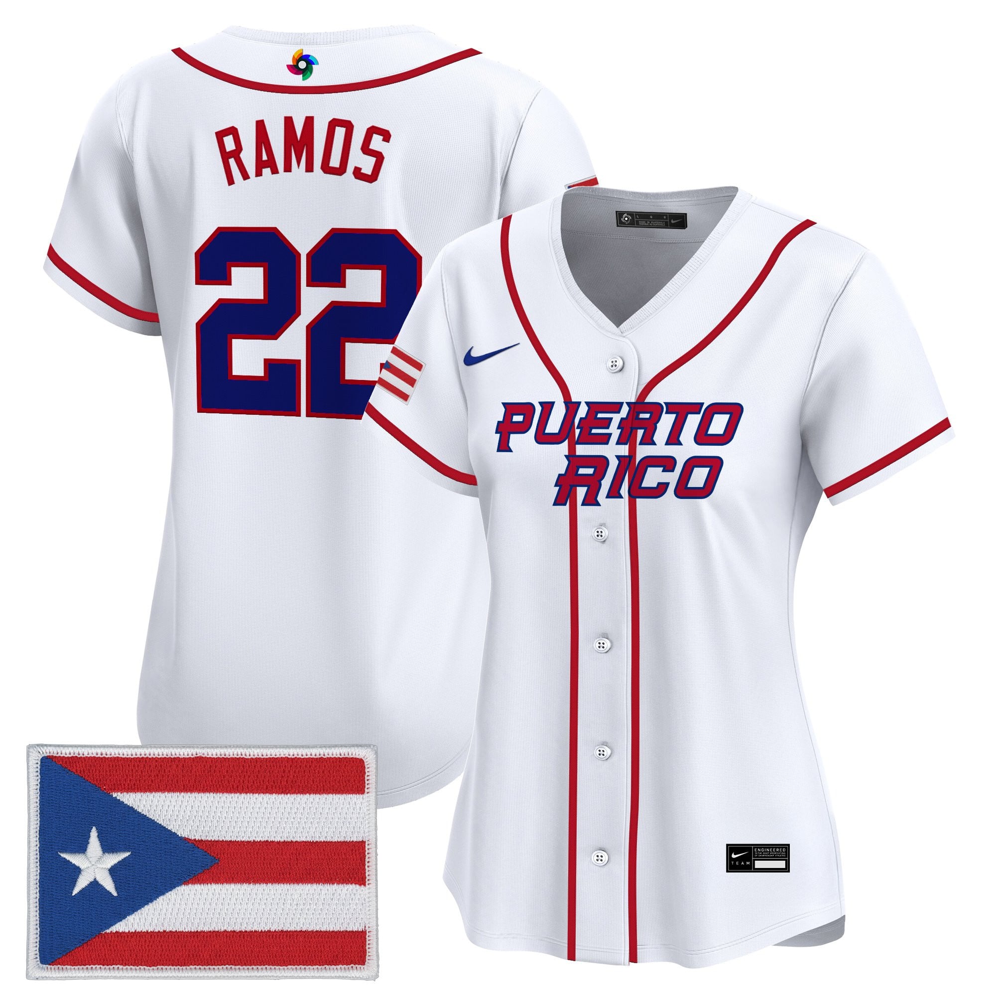 Women's Team Puerto Rico World Baseball Classic Vapor Premier Jersey - All Stitched