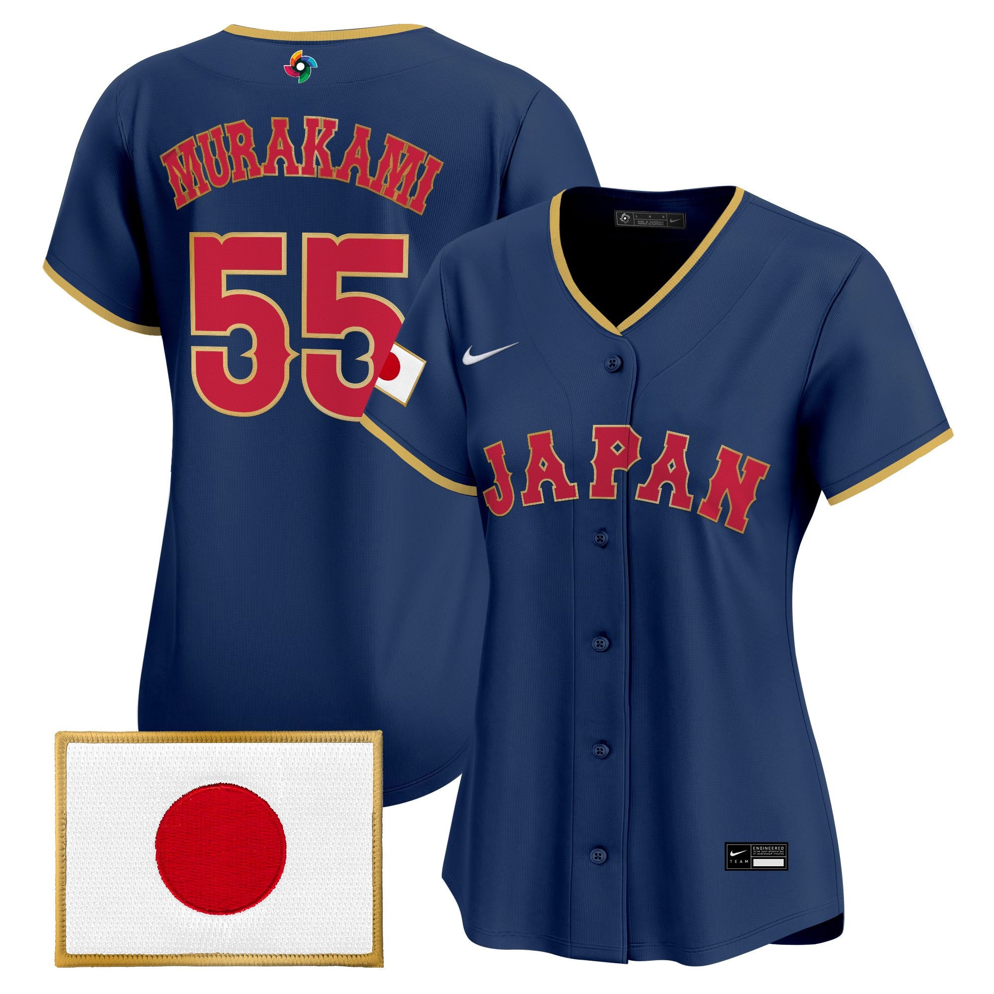 Women's Team Japan World Baseball Classic Vapor Premier Jersey - All Stitched