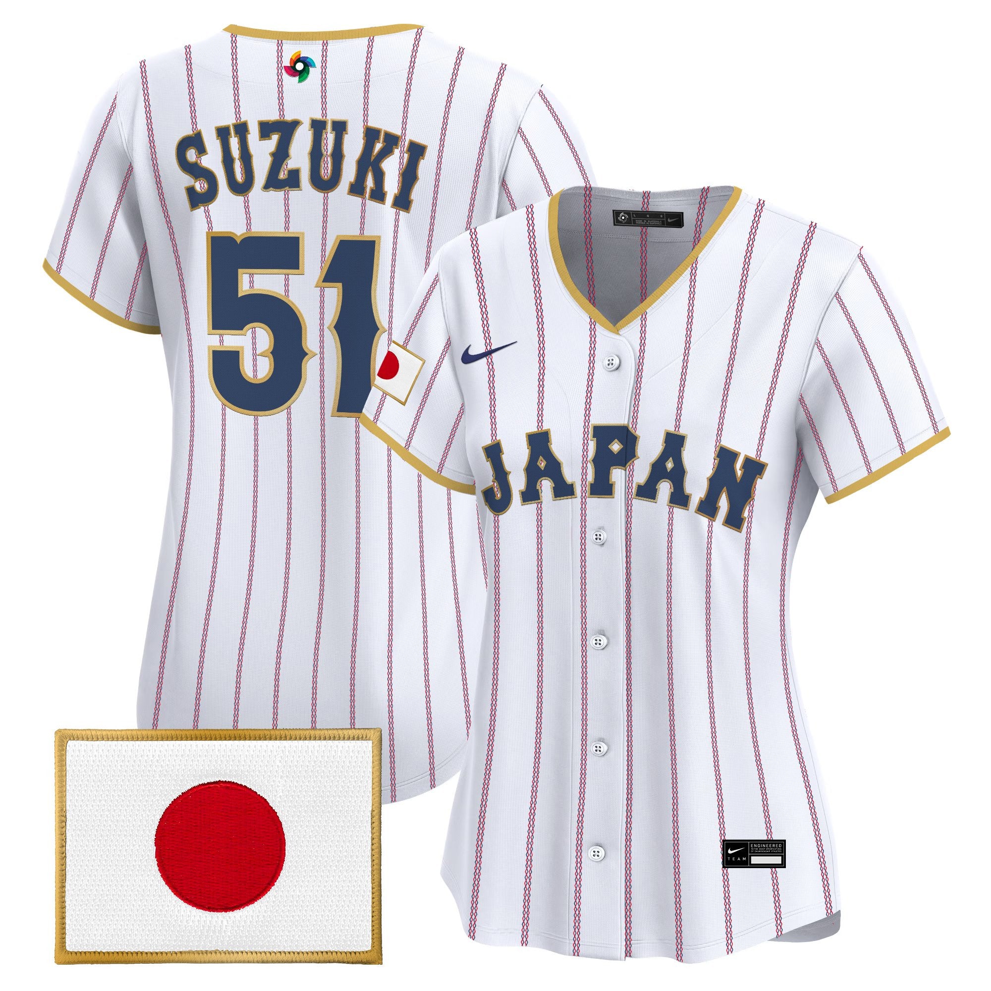 Women's Team Japan World Baseball Classic Vapor Premier Jersey - All Stitched