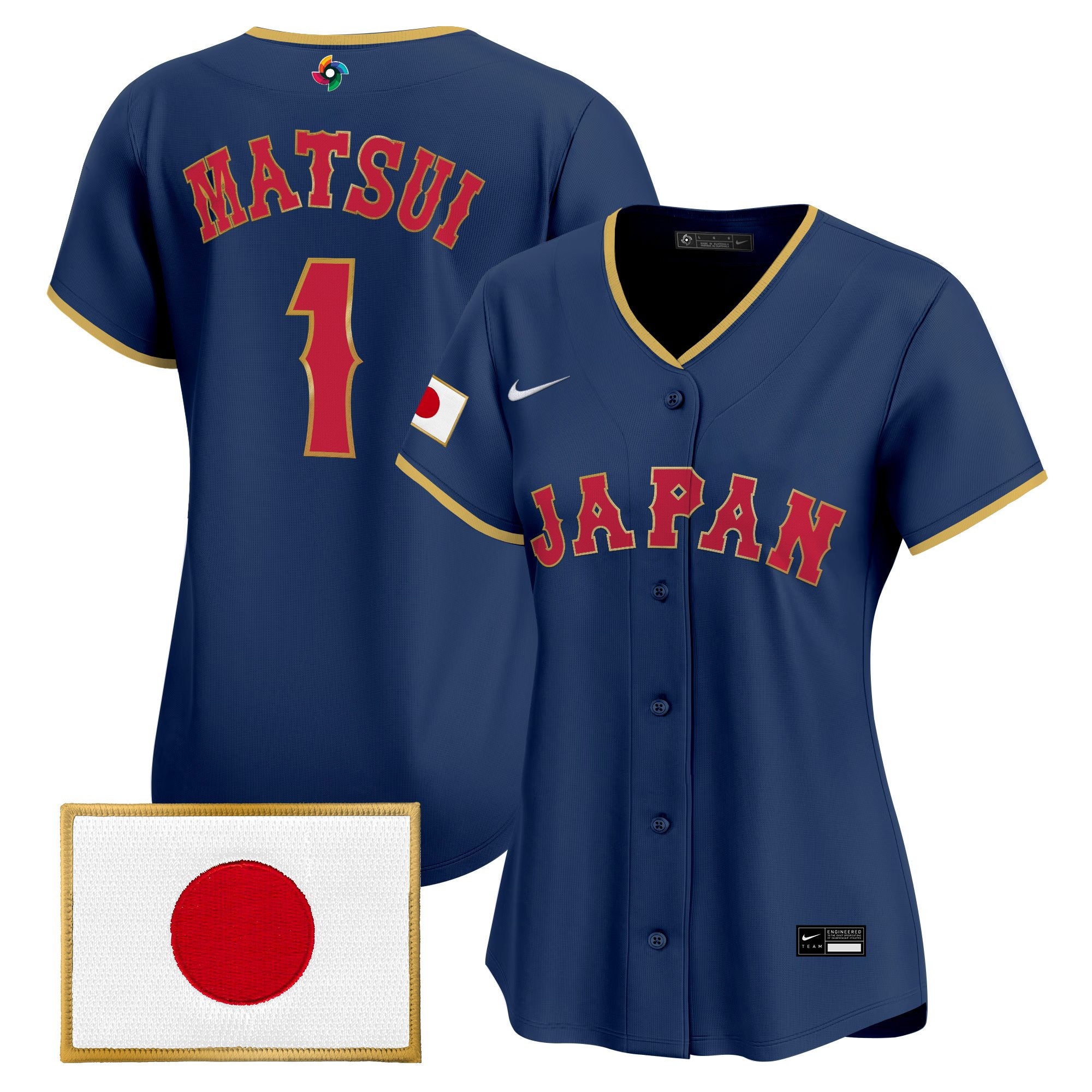 Women's Team Japan World Baseball Classic Vapor Premier Jersey - All Stitched