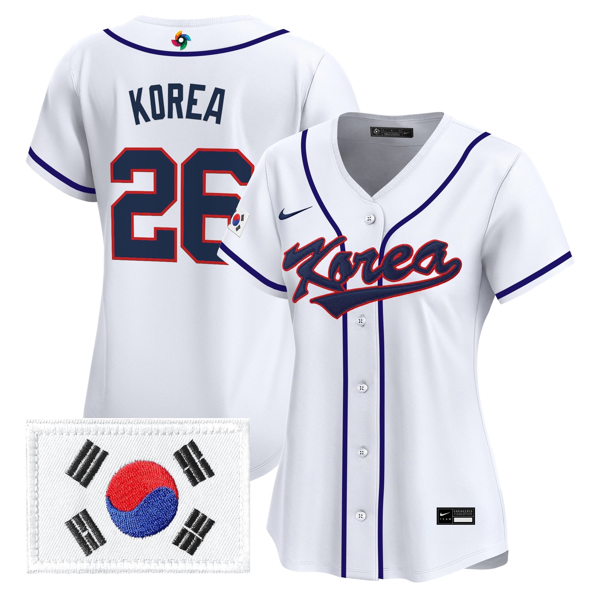 Women's Team Korea 2026 World Baseball Classic Vapor Premier Jersey - All Stitched