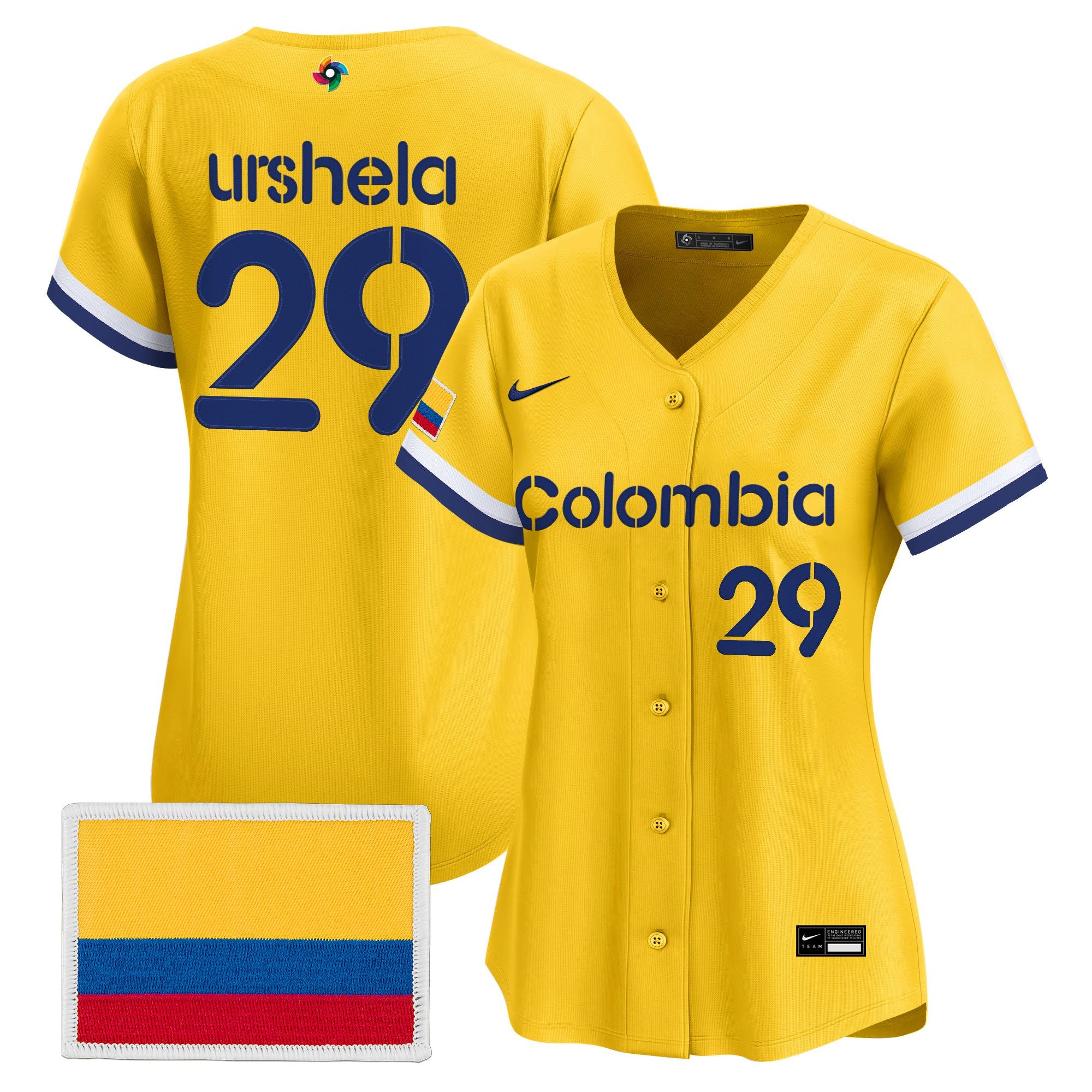 Women's Team Colombia 2026 World Baseball Classic Vapor Premier Jersey - All Stitched