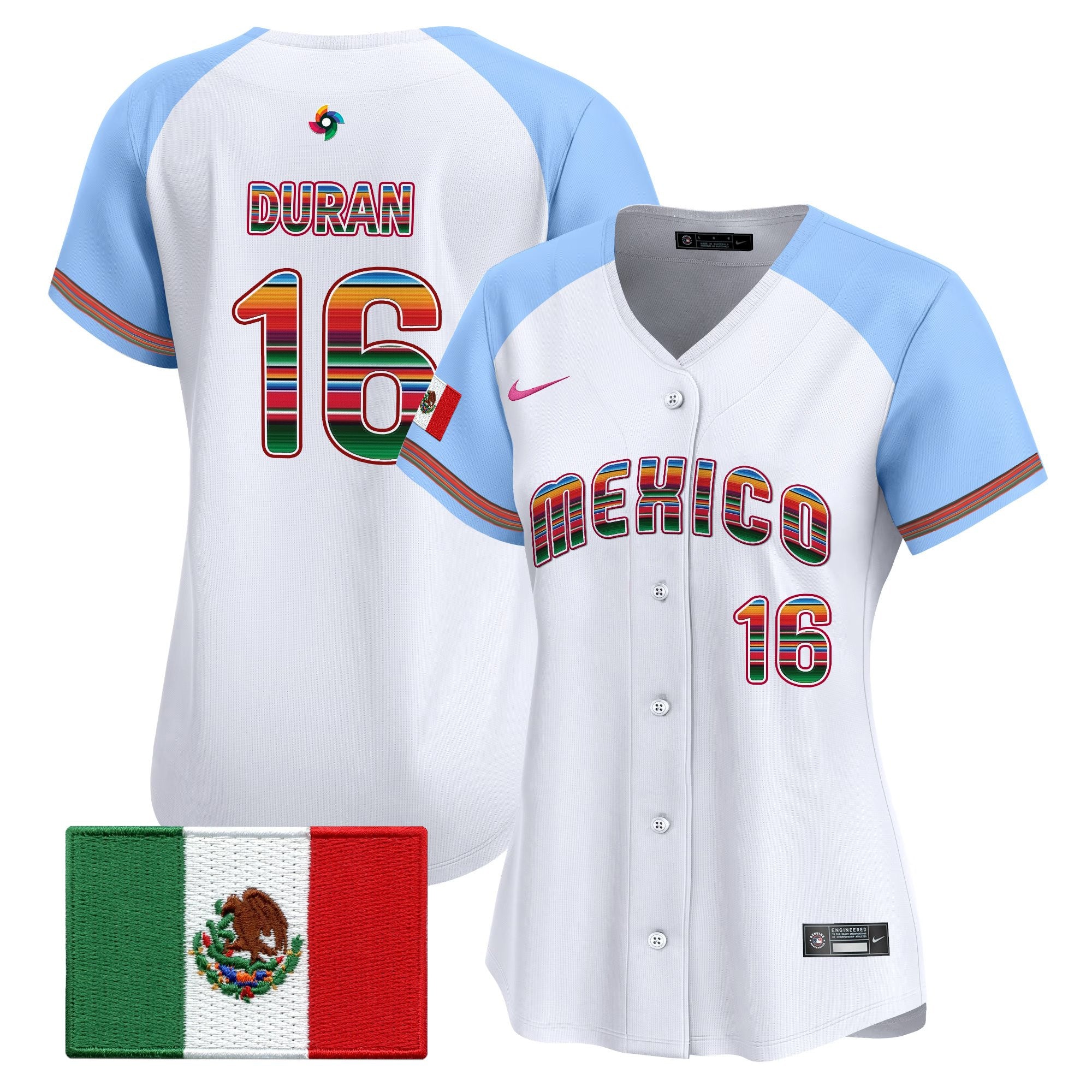 Women's Team Mexico World Baseball Classic "Serape Edition" Vapor Premier Jersey - 2026 Roster - All Stitched
