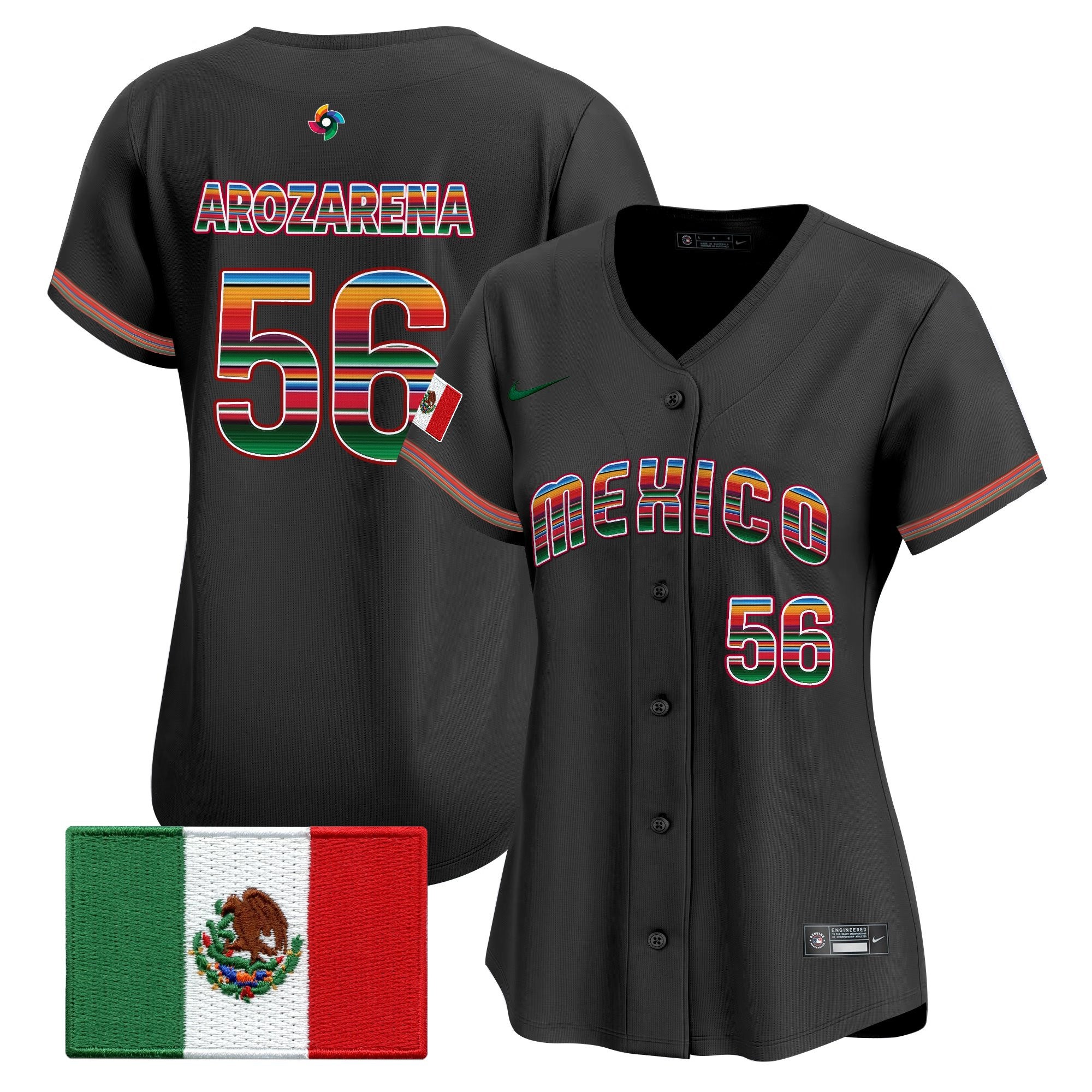 Women's Team Mexico World Baseball Classic "Serape Edition" Vapor Premier Jersey - 2026 Roster - All Stitched