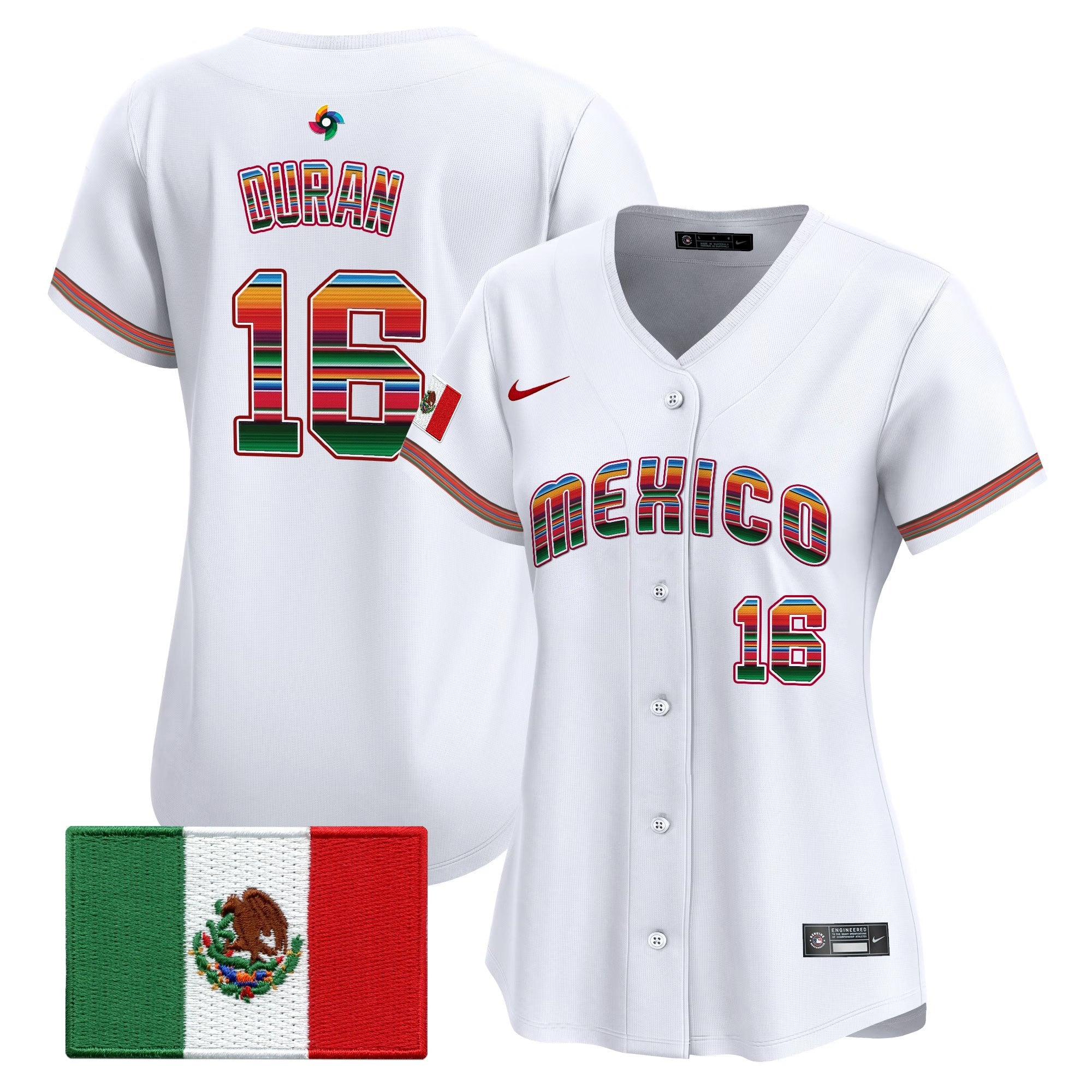 Women's Team Mexico World Baseball Classic "Serape Edition" Vapor Premier Jersey - 2026 Roster - All Stitched