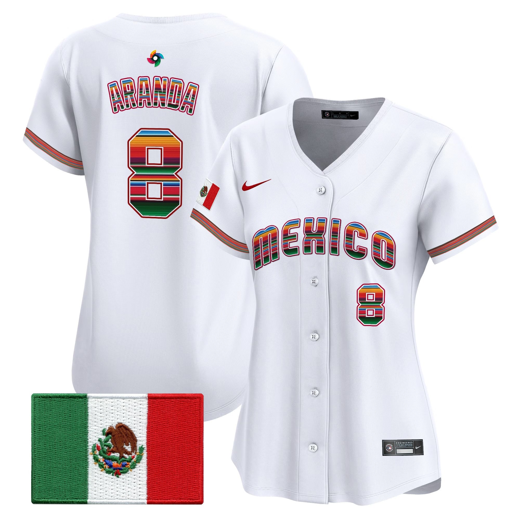 Women's Team Mexico World Baseball Classic "Serape Edition" Vapor Premier Jersey - 2026 Roster - All Stitched