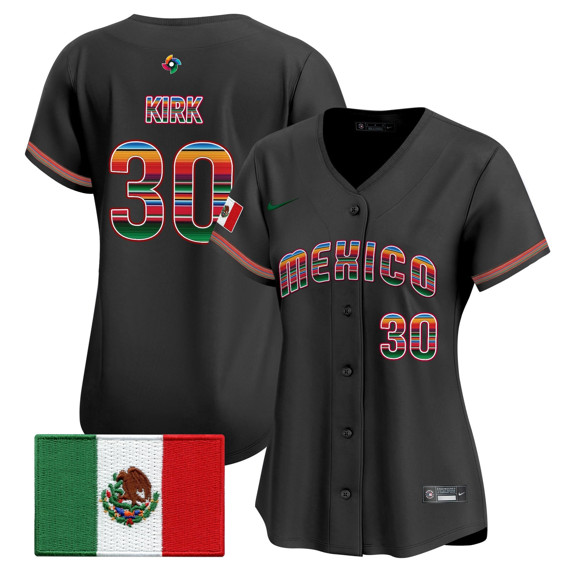 Women's Team Mexico World Baseball Classic "Serape Edition" Vapor Premier Jersey - 2026 Roster - All Stitched