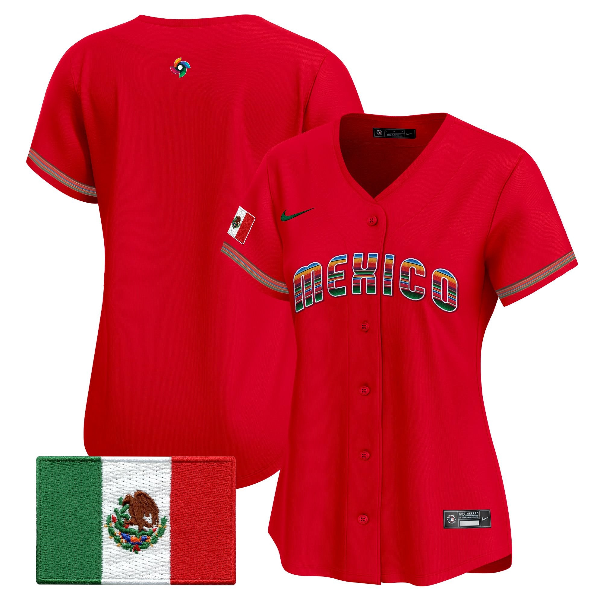 Women's Team Mexico World Baseball Classic "Serape Edition" Vapor Premier Jersey - 2026 Roster - All Stitched