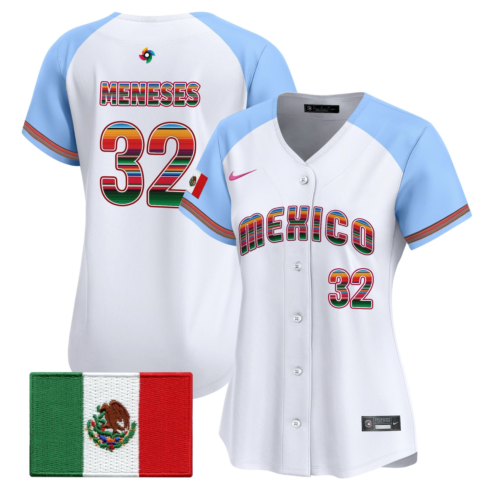 Women's Team Mexico World Baseball Classic "Serape Edition" Vapor Premier Jersey - 2026 Roster - All Stitched