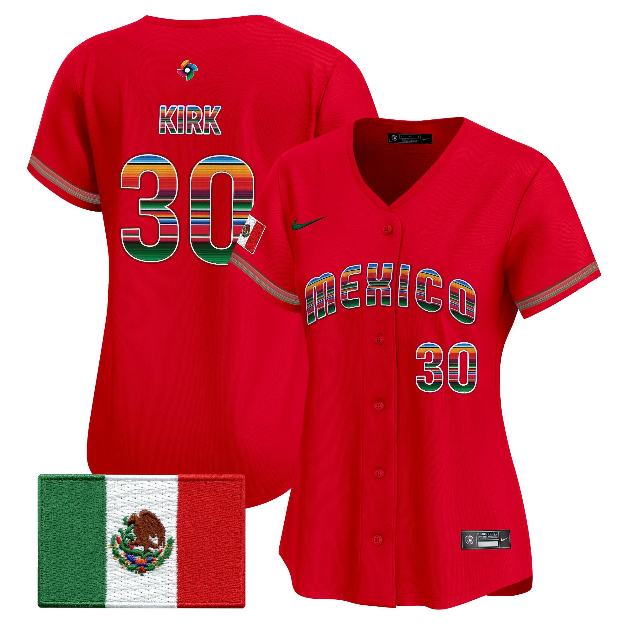 Women's Team Mexico World Baseball Classic "Serape Edition" Vapor Premier Jersey - 2026 Roster - All Stitched