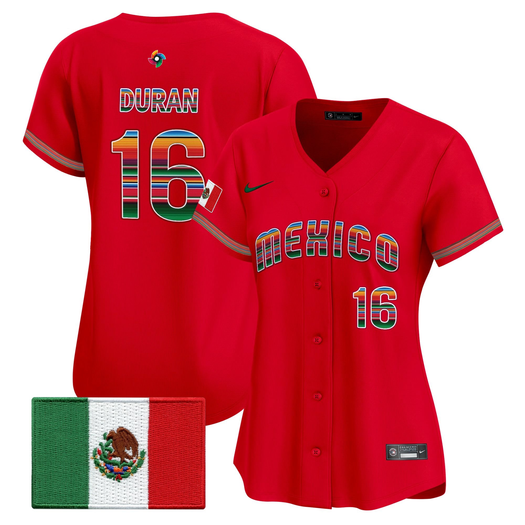 Women's Team Mexico World Baseball Classic "Serape Edition" Vapor Premier Jersey - 2026 Roster - All Stitched